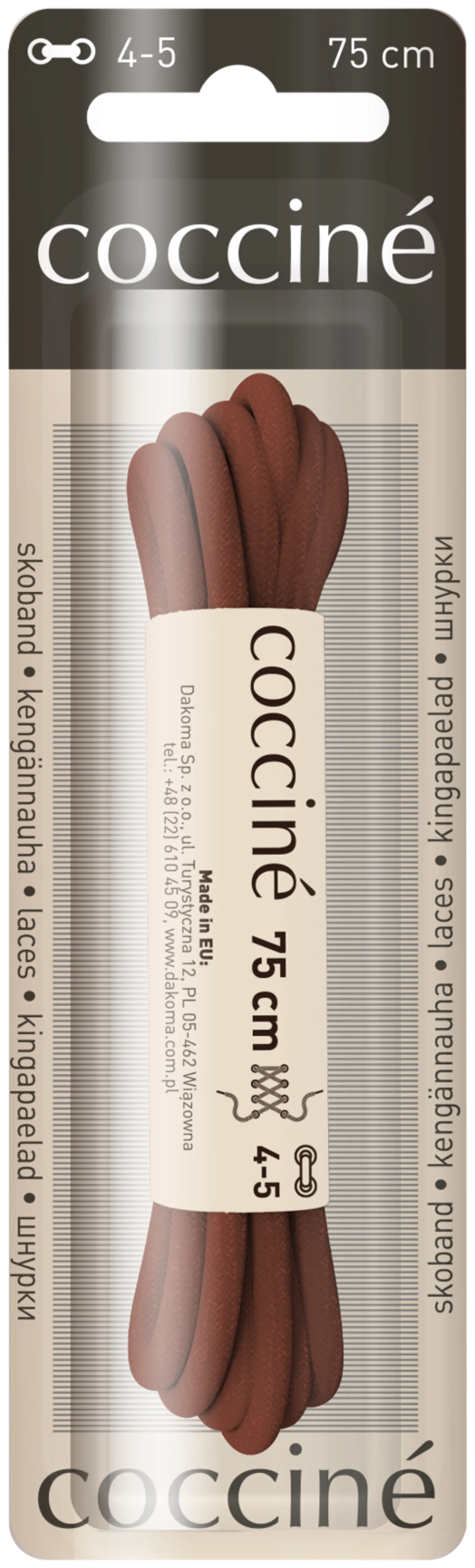 Coccine kengännauha 75 cm, ruskea