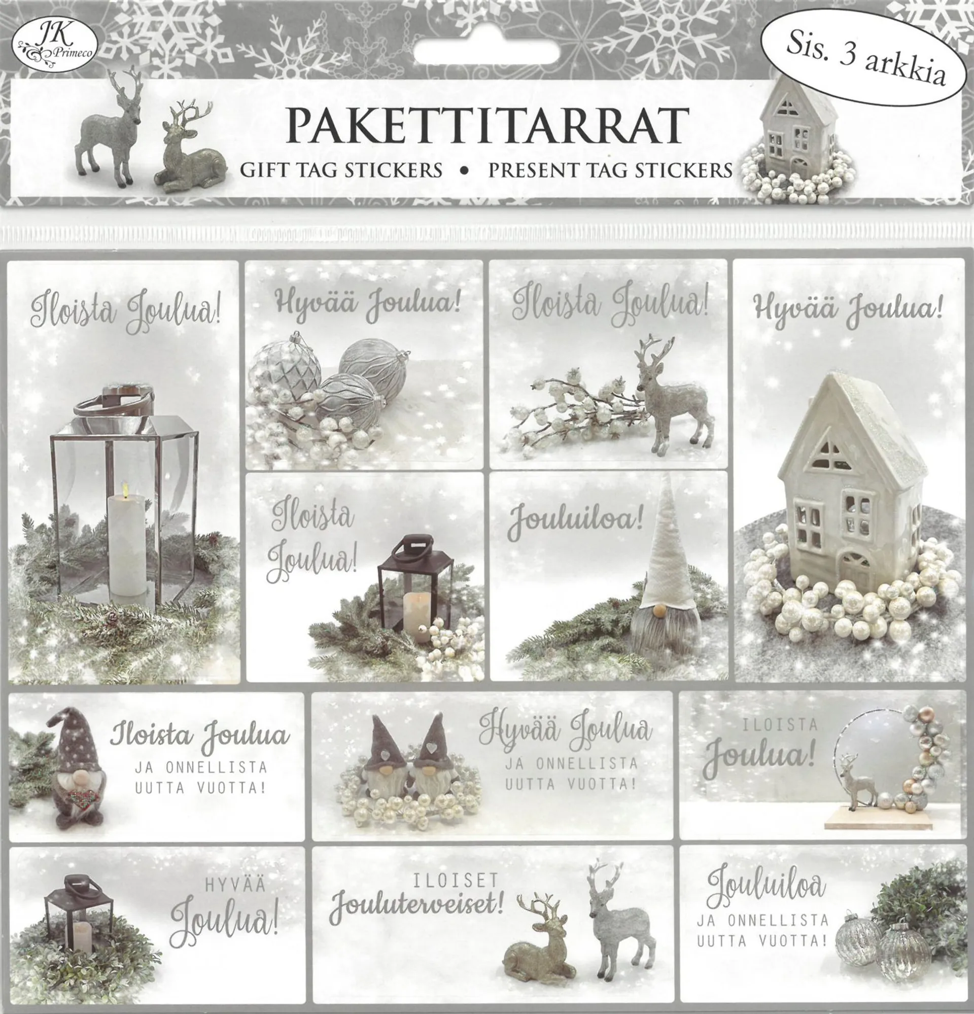 Pakettitarra Deco harmaa 3ark/pkt