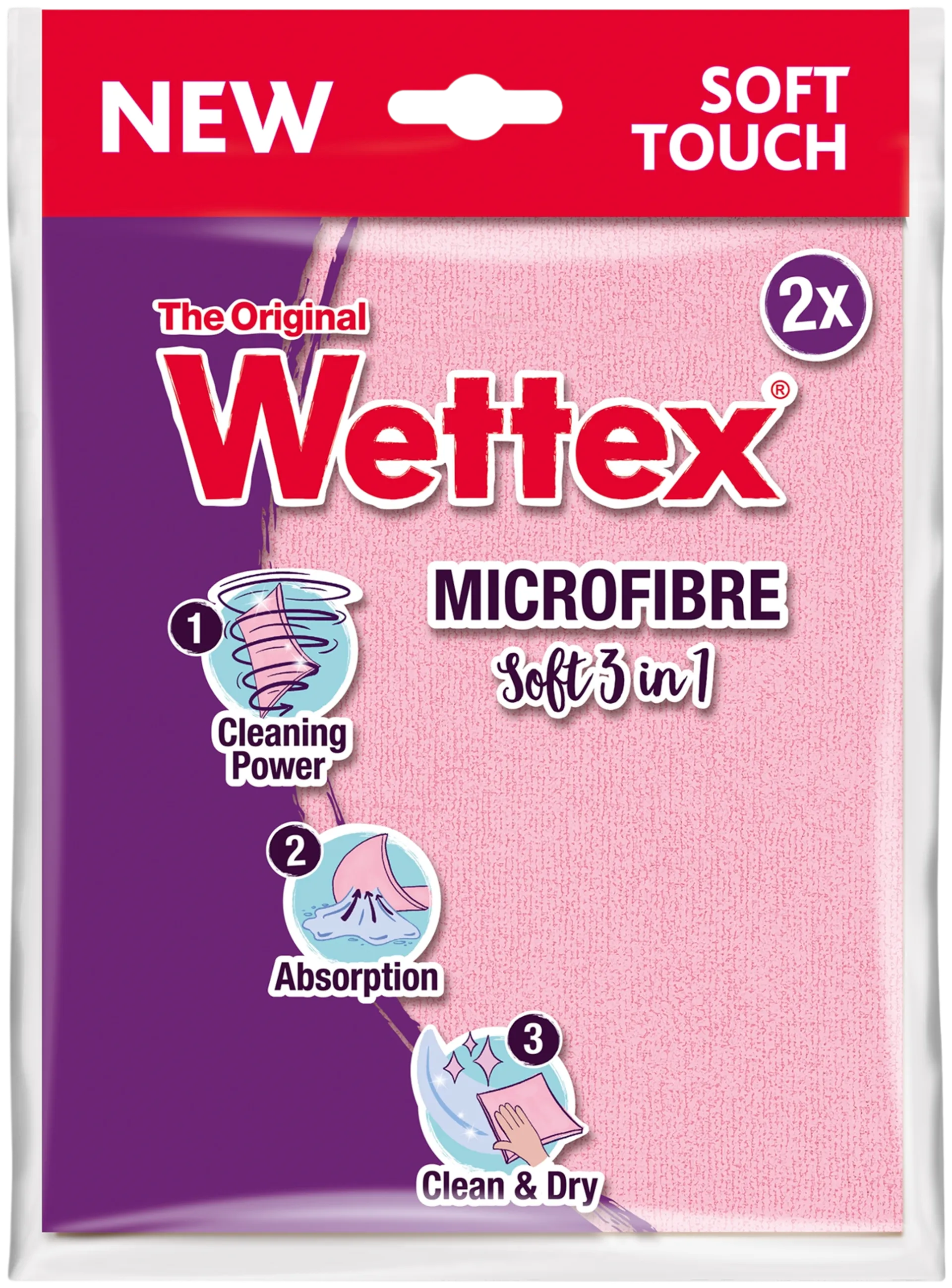 Wettex Microfibre Soft 3in1 mikrokuituliina 2 kpl