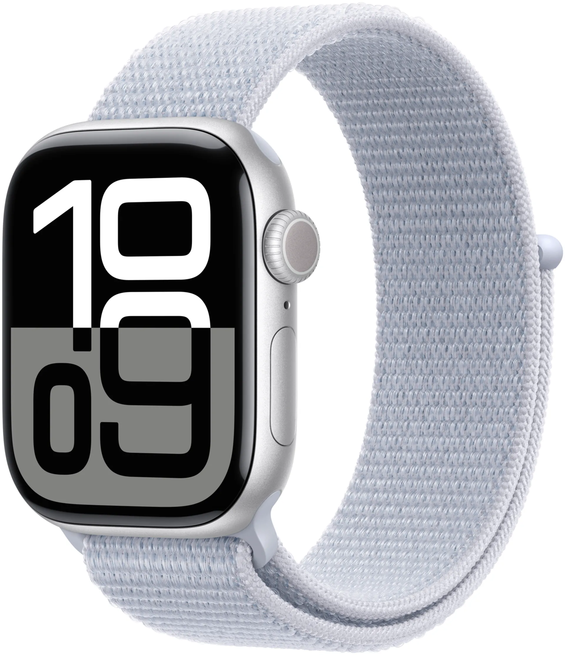 Apple Watch Series 10 GPS 46mm hopeinen alumiinikotelo,  Blue Cloud Sport Loop ranneke - MWWN3QN/A - 2