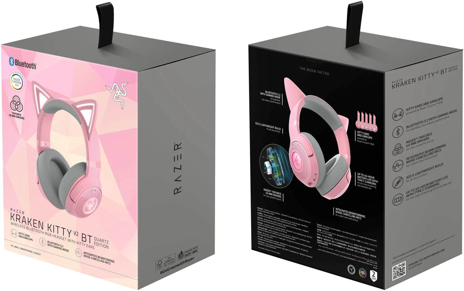 Razer kuulokkeet Kraken Kitty Bluetooth V2 pinkki - 5