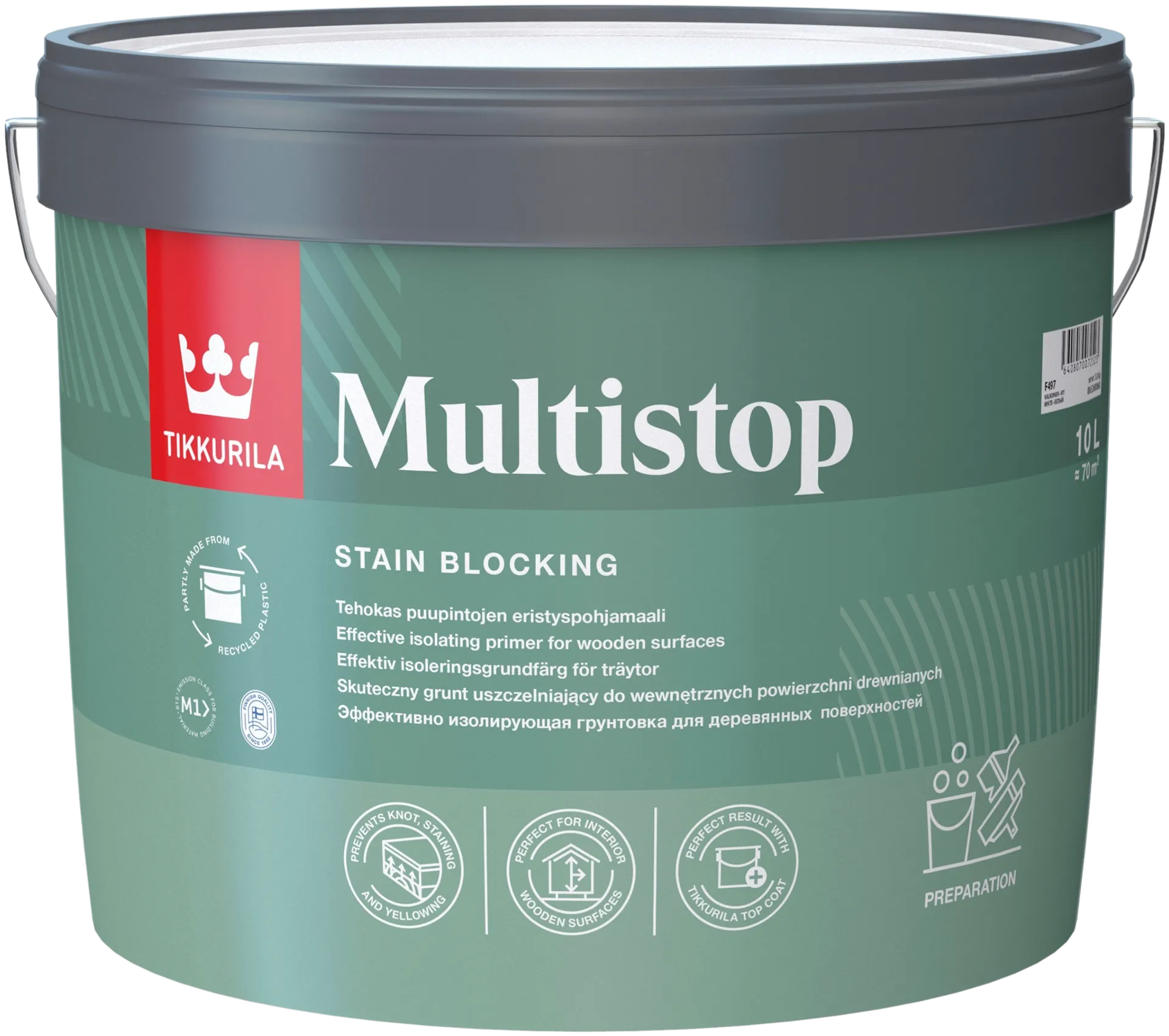 Tikkurila eristyspohjamaali Multistop 10 l valkoinen F497 himmeä