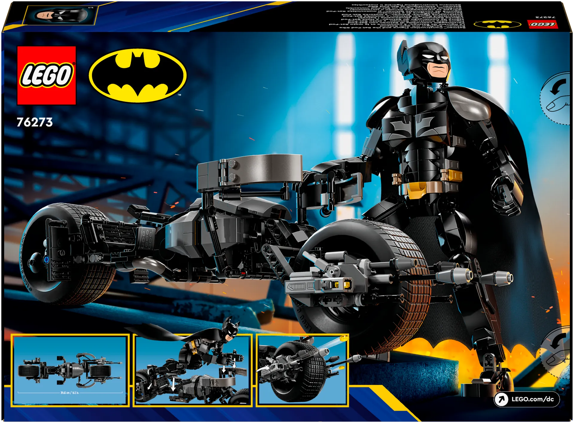 LEGO Marvel Super Heroes 76273 Rakennettava Batman™-hahmo ja Batpod-pyörä - 3