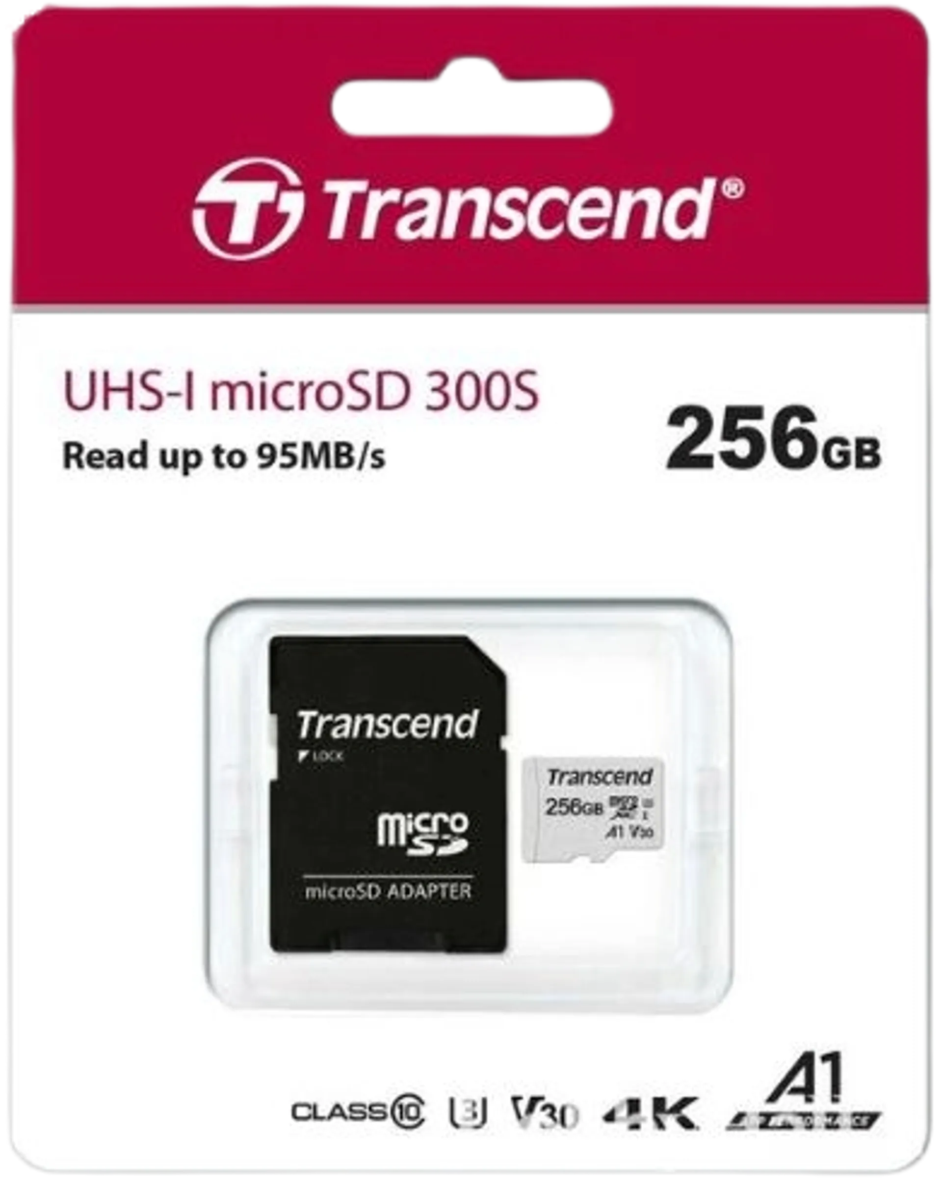 TRANSCEND 256GB U3 MICROSD muistikortti - 1