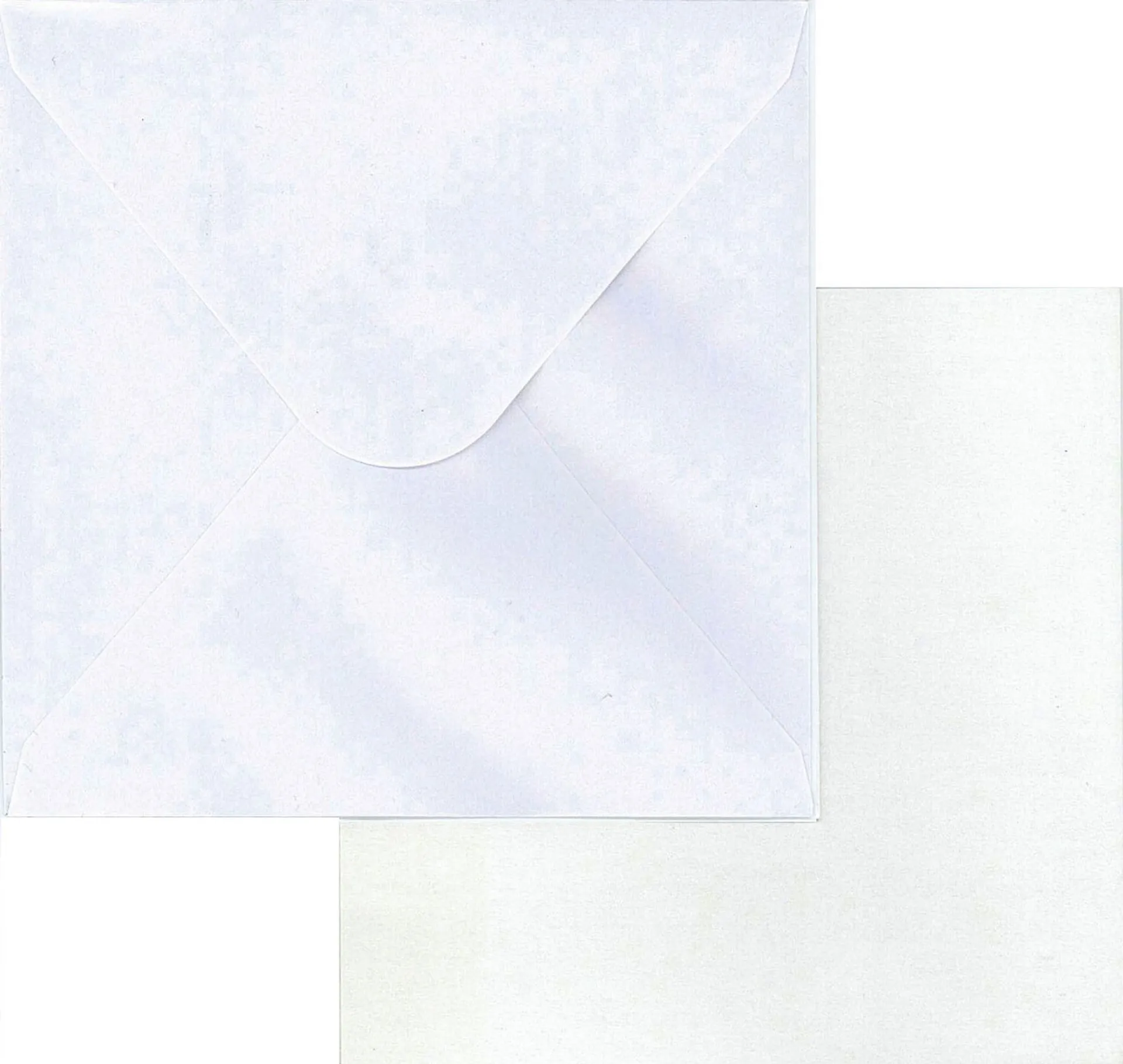 J.K. Primeco 2-os. korttipohja + kirjekuori neliö helmiäisvalkoinen 5kpl+5kpl