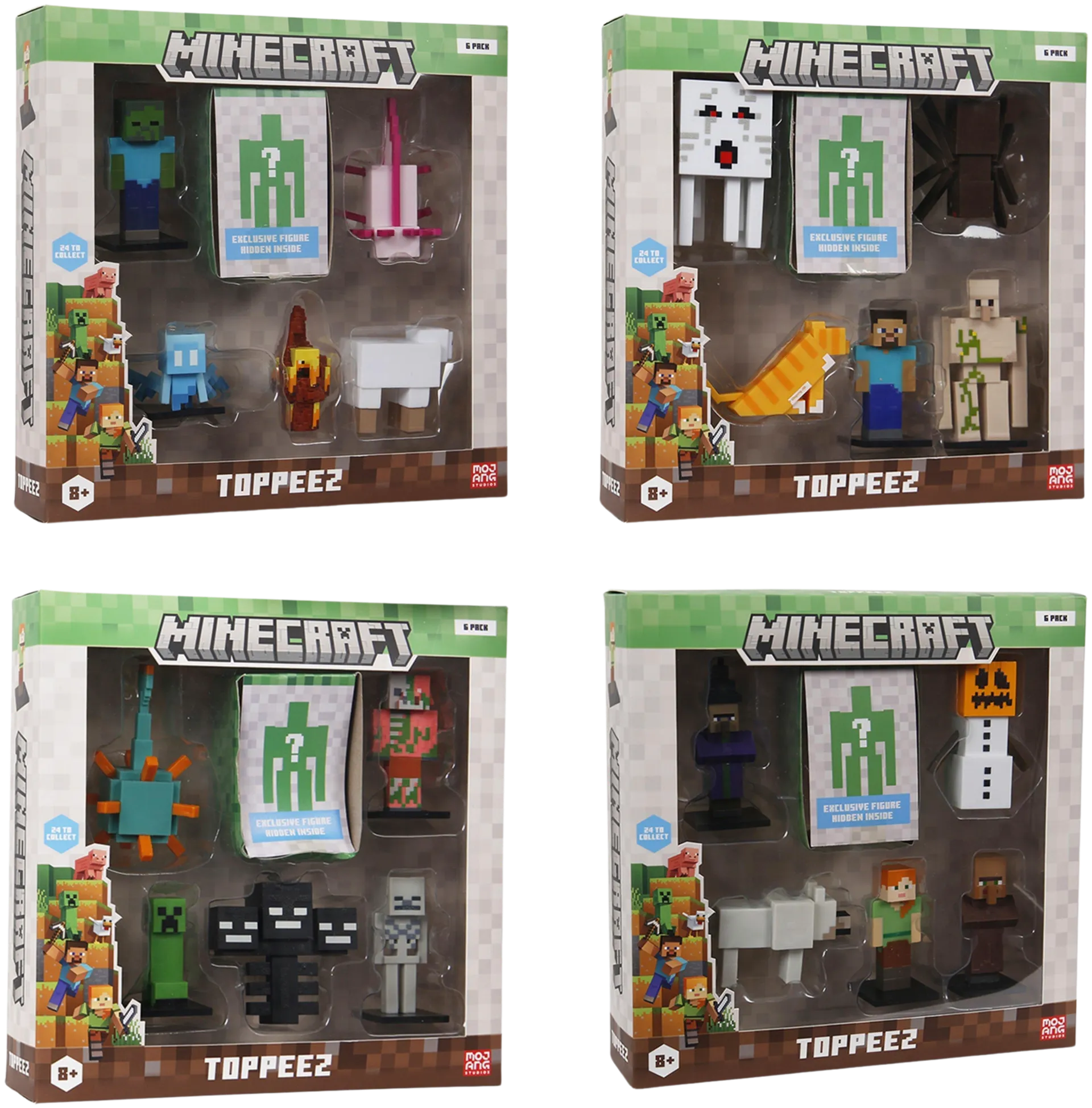 Minecraft hahmo 3D 6 cm 6 kpl deluxe - 1