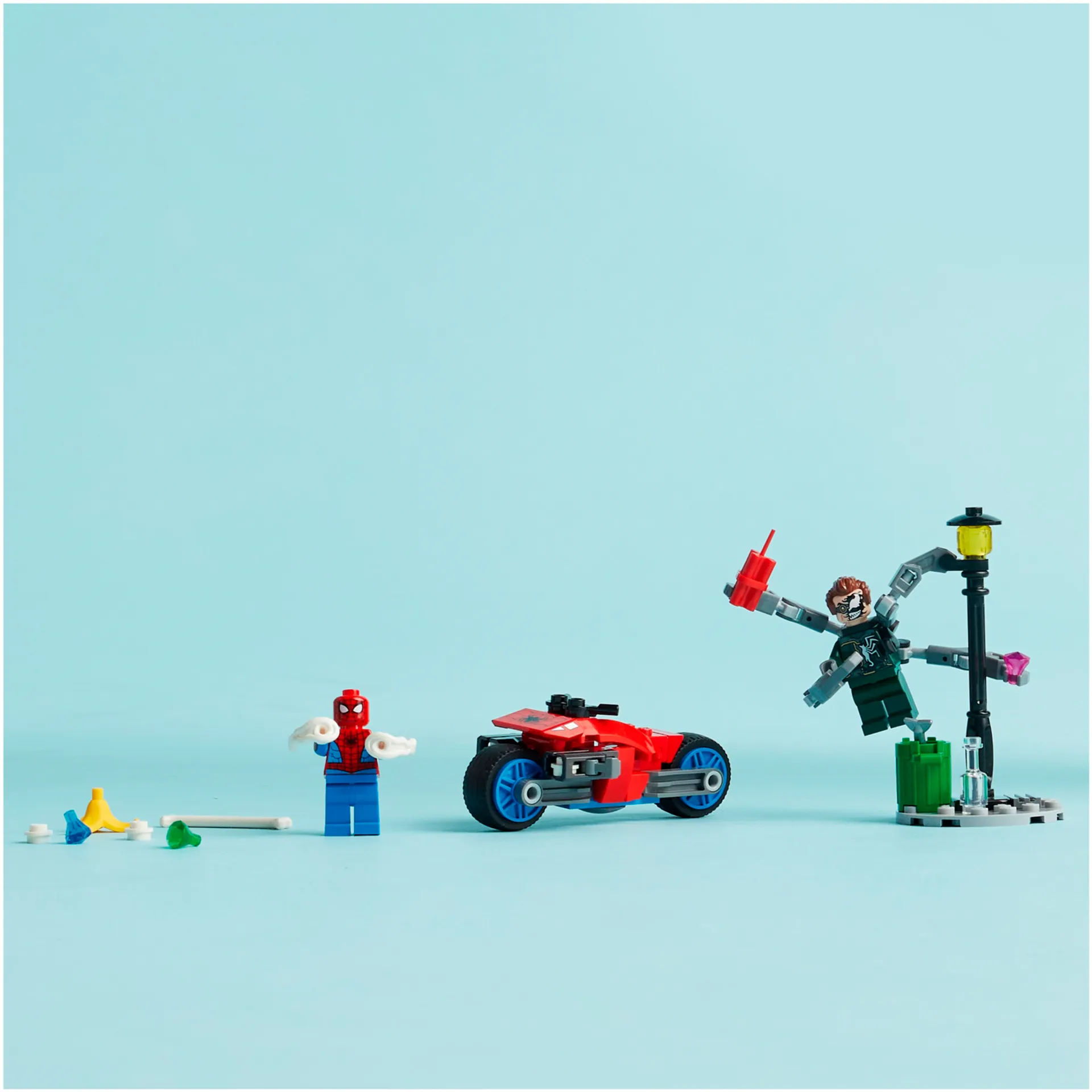 LEGO Super Heroes Marvel 76275 Takaa-ajo moottoripyörällä: Spider-Man vastaan Tohtori Mustekala - 6