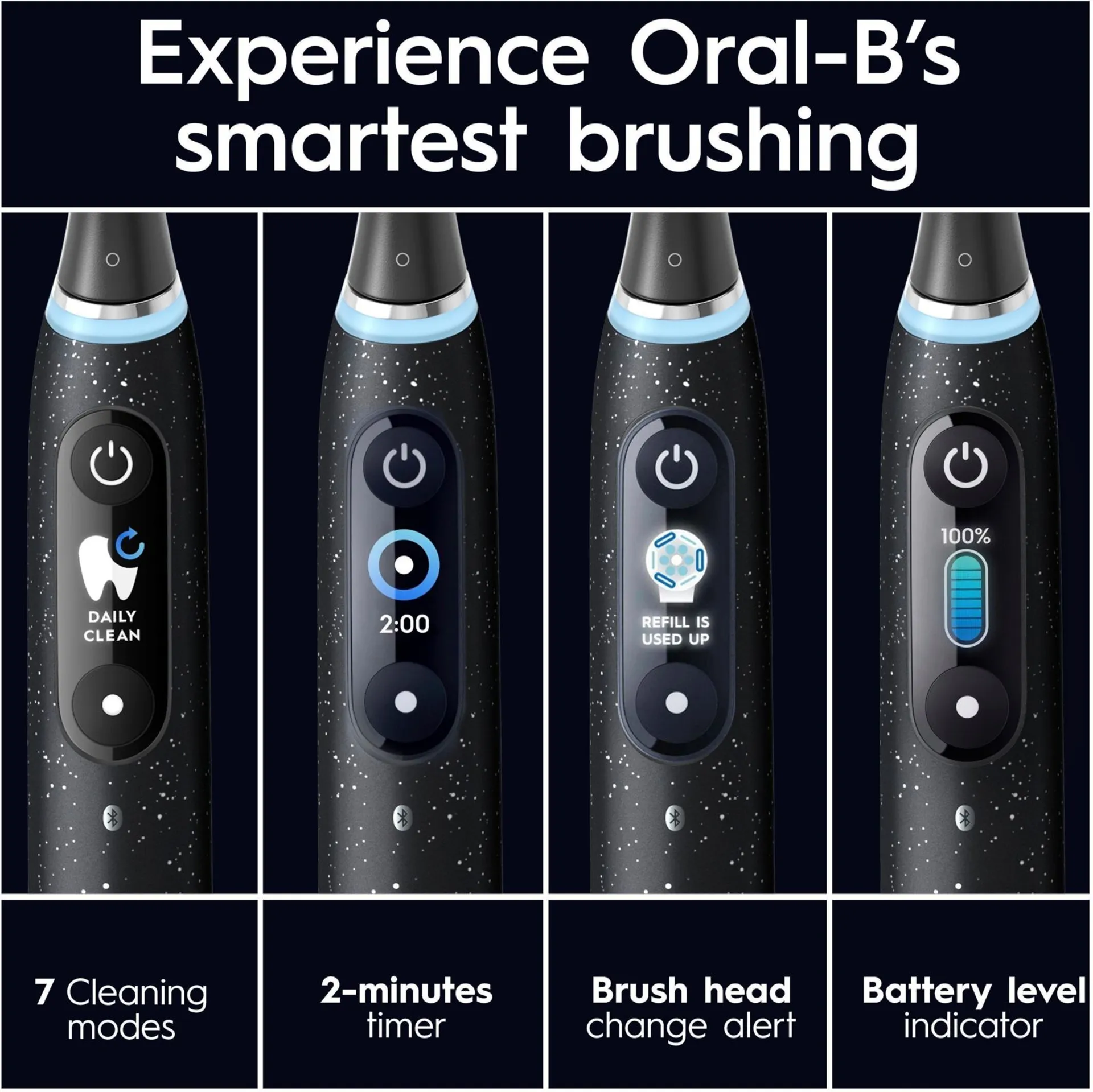 Oral-B iO 10 Cosmic Black -sähköhammasharja, 1 vaihtoharja, 1 lataava matkakotelo, Designed by Braun - 8