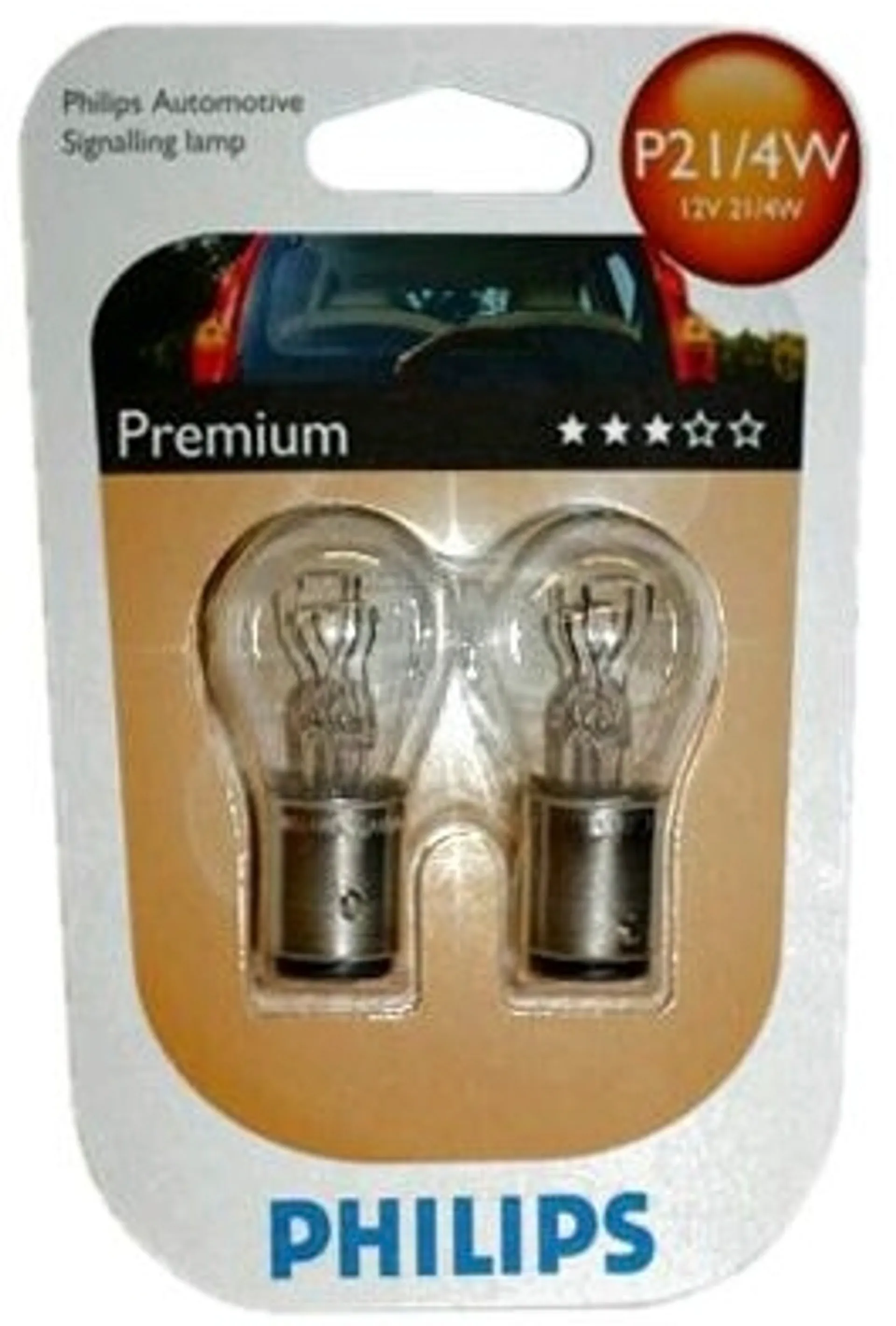 Philips P21/4W Premium autolamppu jarru/takavalo 12V 21/4W 2kpl