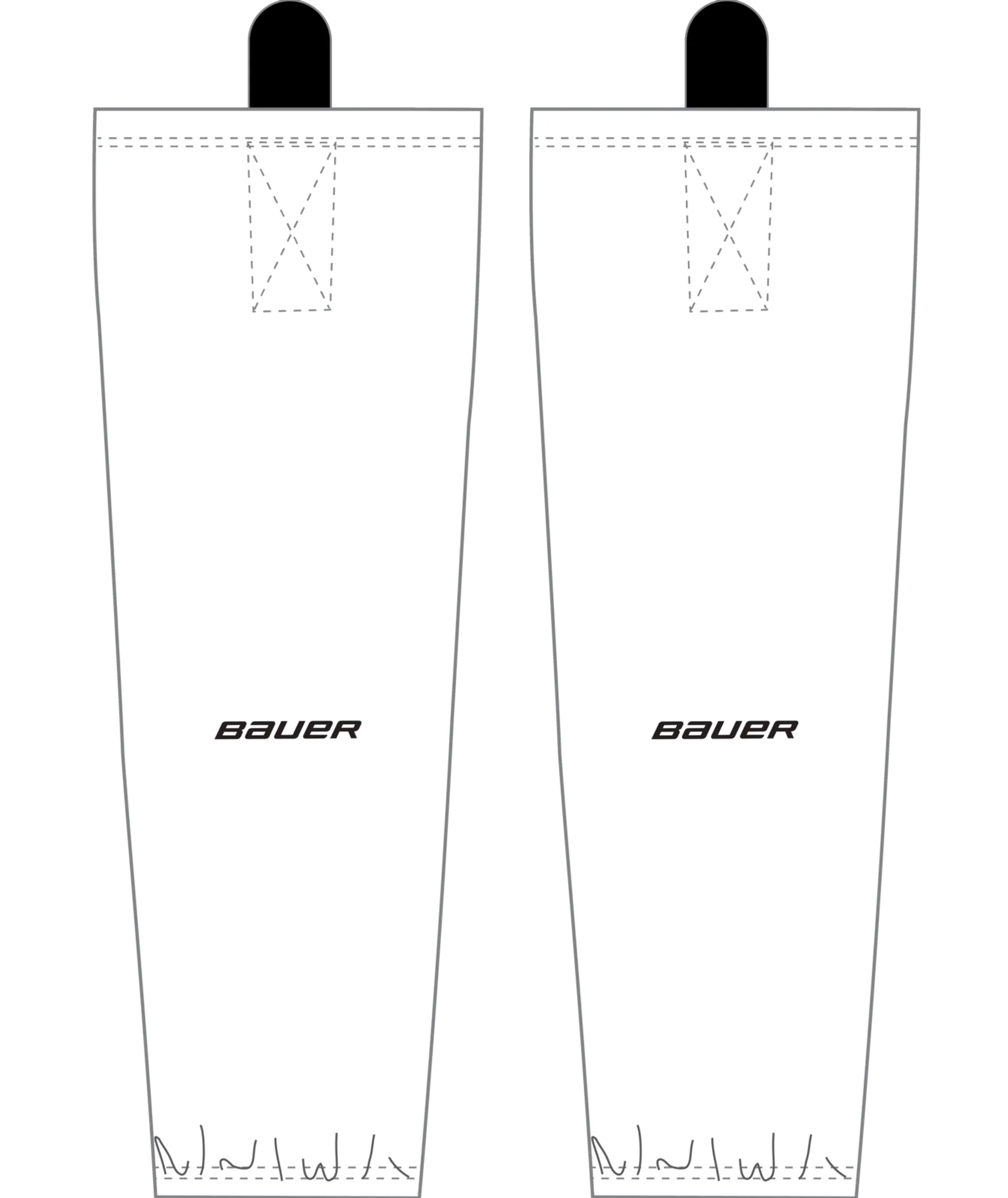 Bauer flex stock hockey sock sr - wht - VALKOINEN