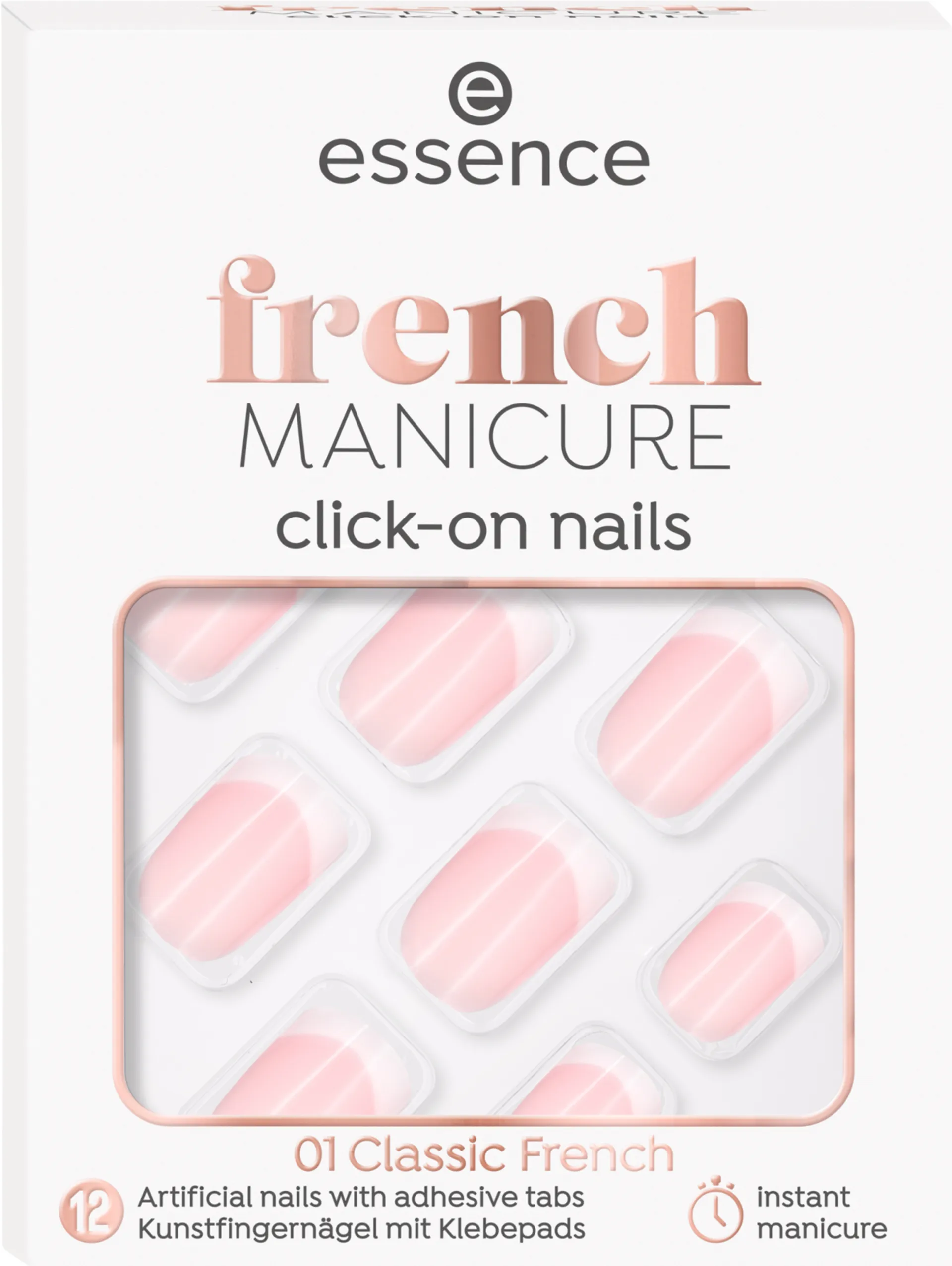 essence french MANICURE click-on nails 01 Classic French 12 st - 1