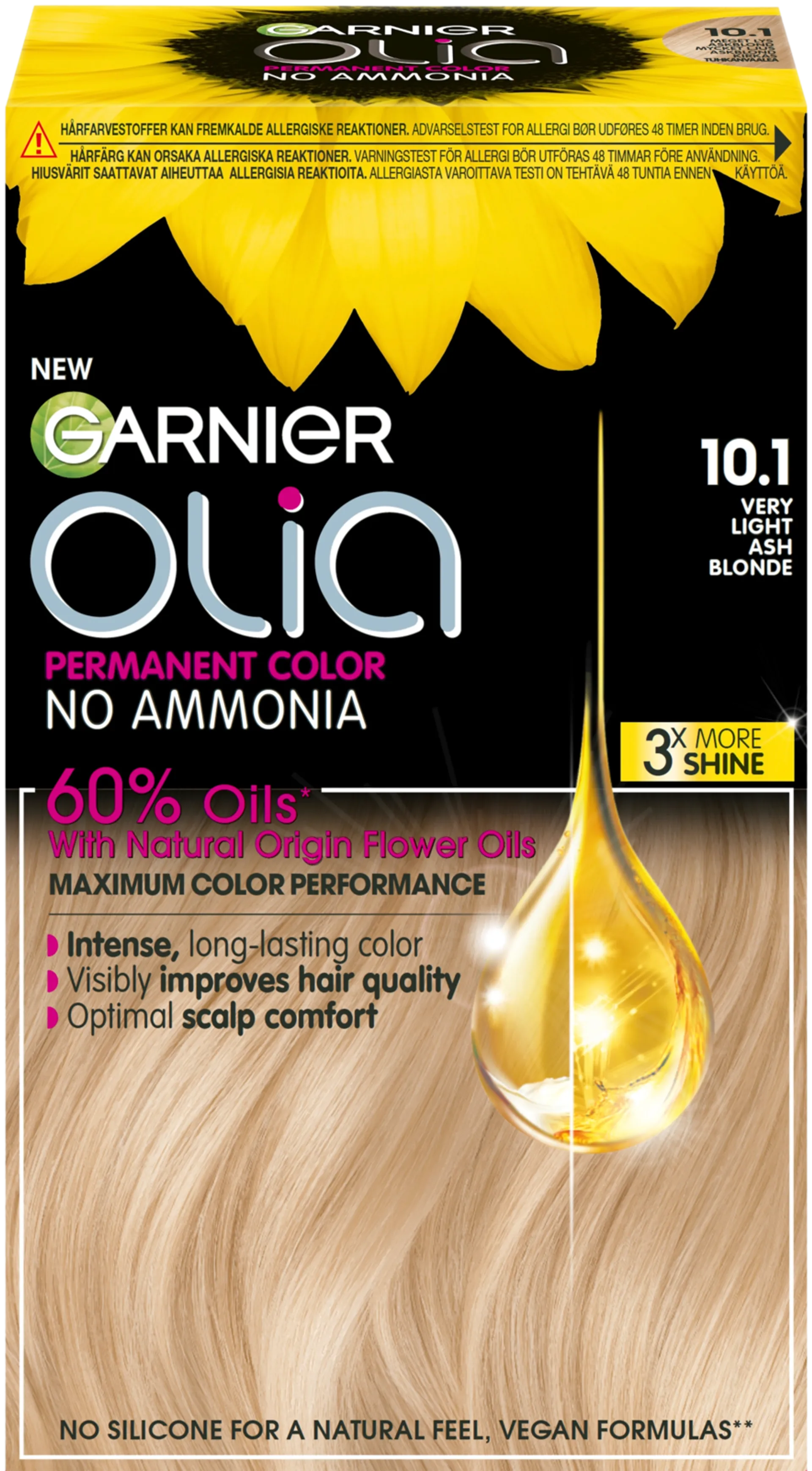 Garnier Olia 10.1 Very Light Ash Blonde kestoväri 174ml - 1