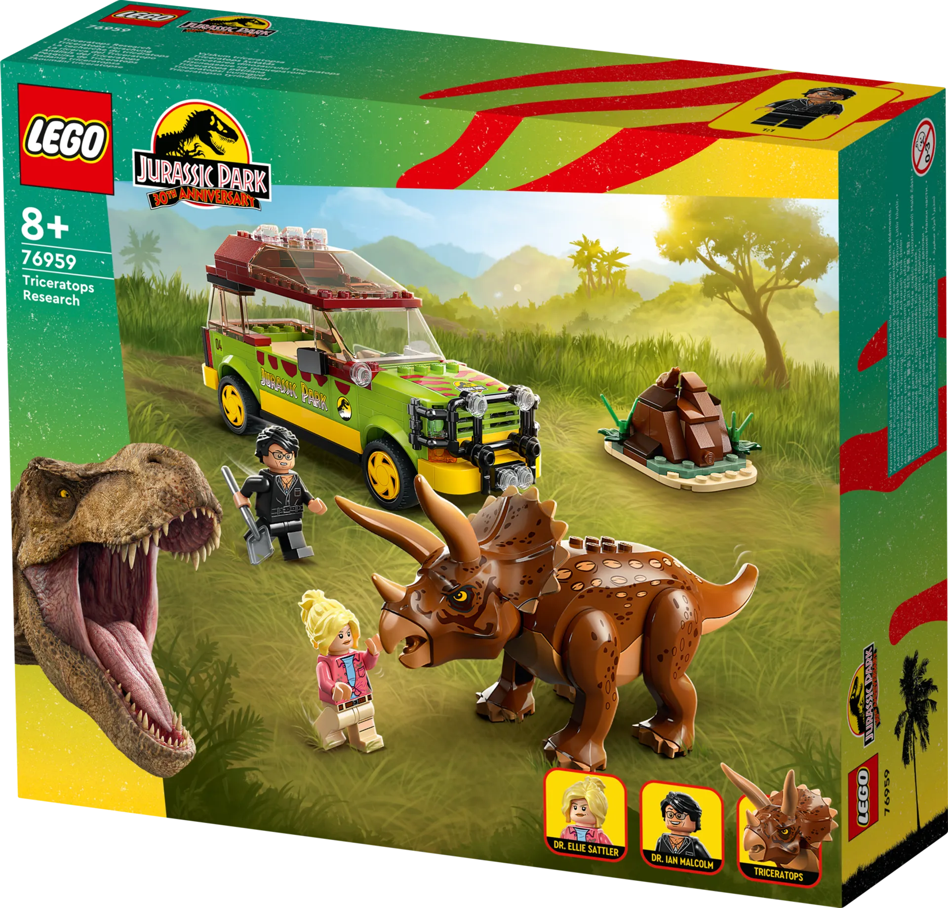 LEGO Jurassic World 76959 Triceratopsia tutkimassa - 2