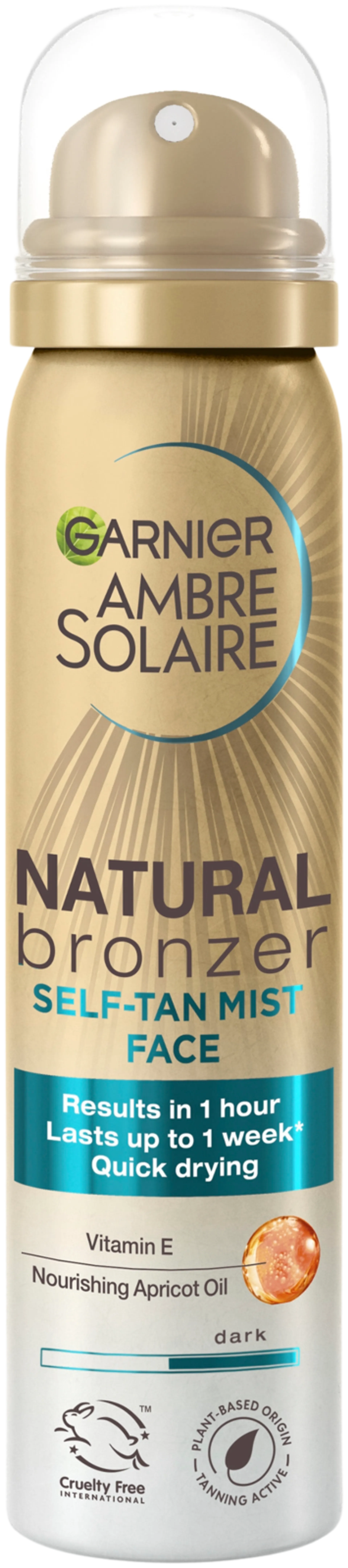 Garnier Ambre Solaire Natural Bronzer itseruskettava suihke kasvoille 75ml - 1