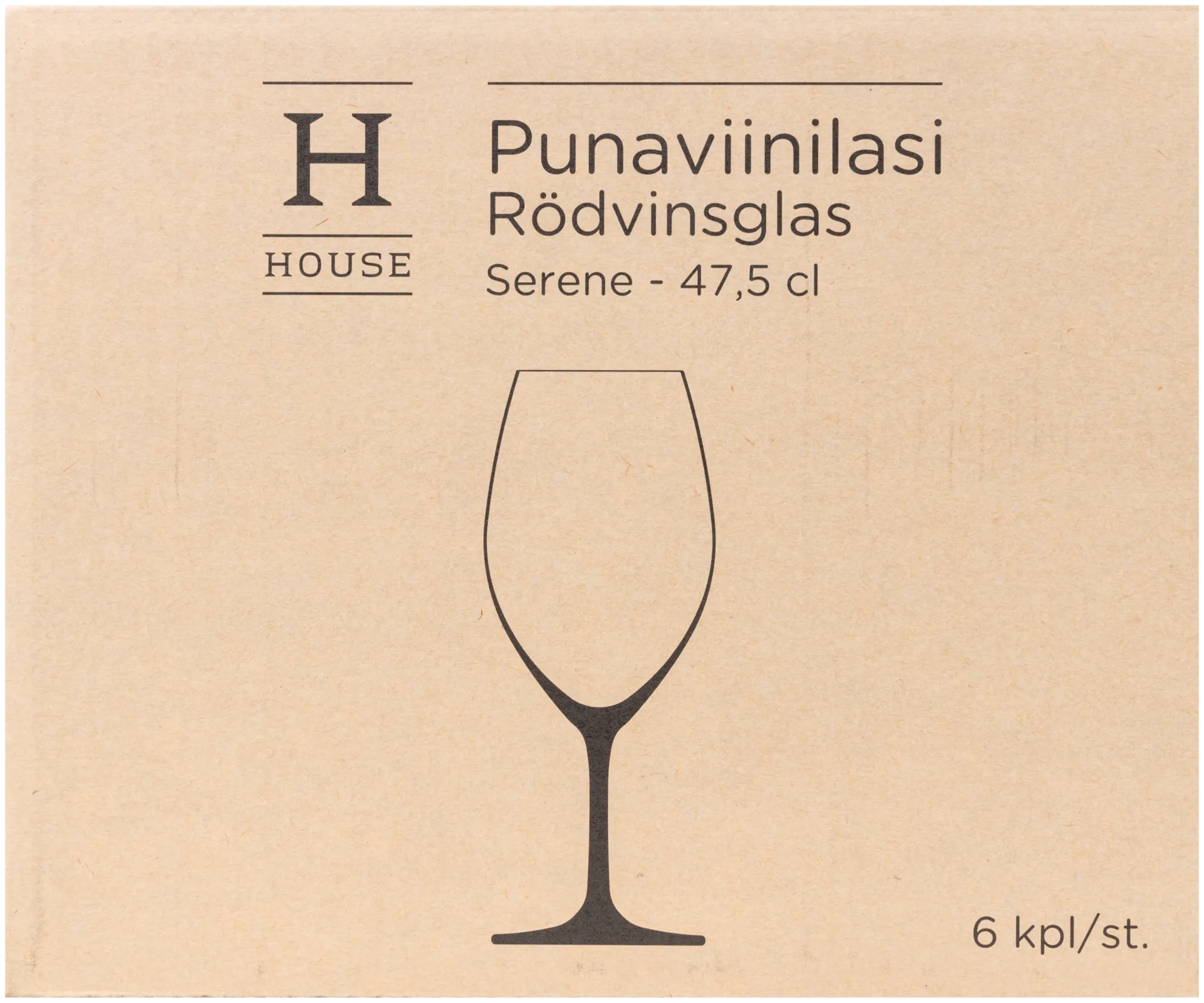 House punaviinilasi Serene 47,5 cl 6-pack - 3