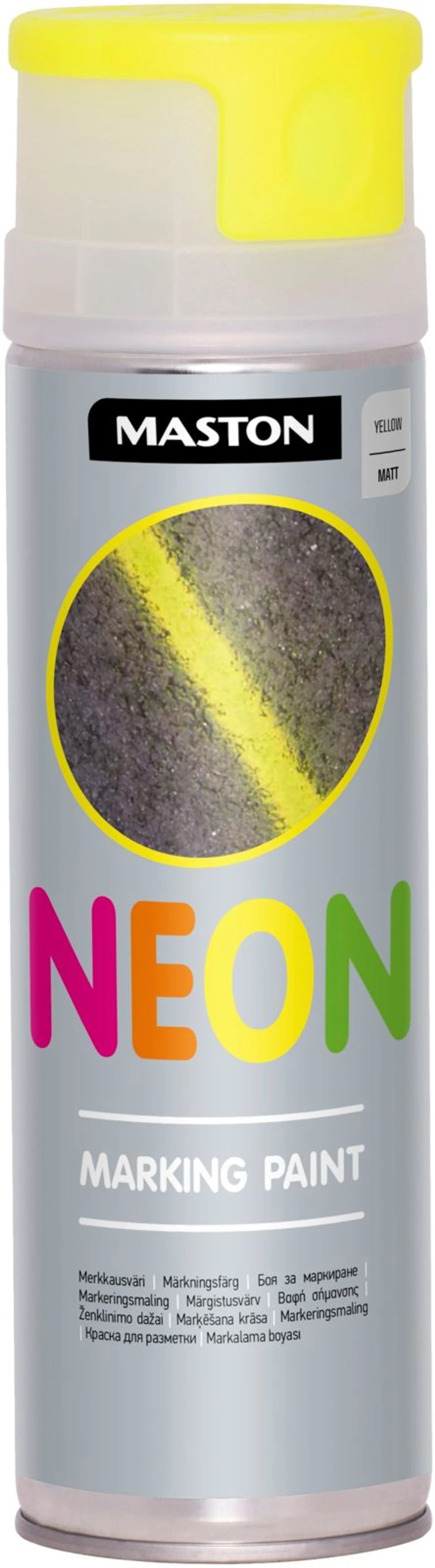 Maston Neon merkkausvärispray 500 ml keltainen