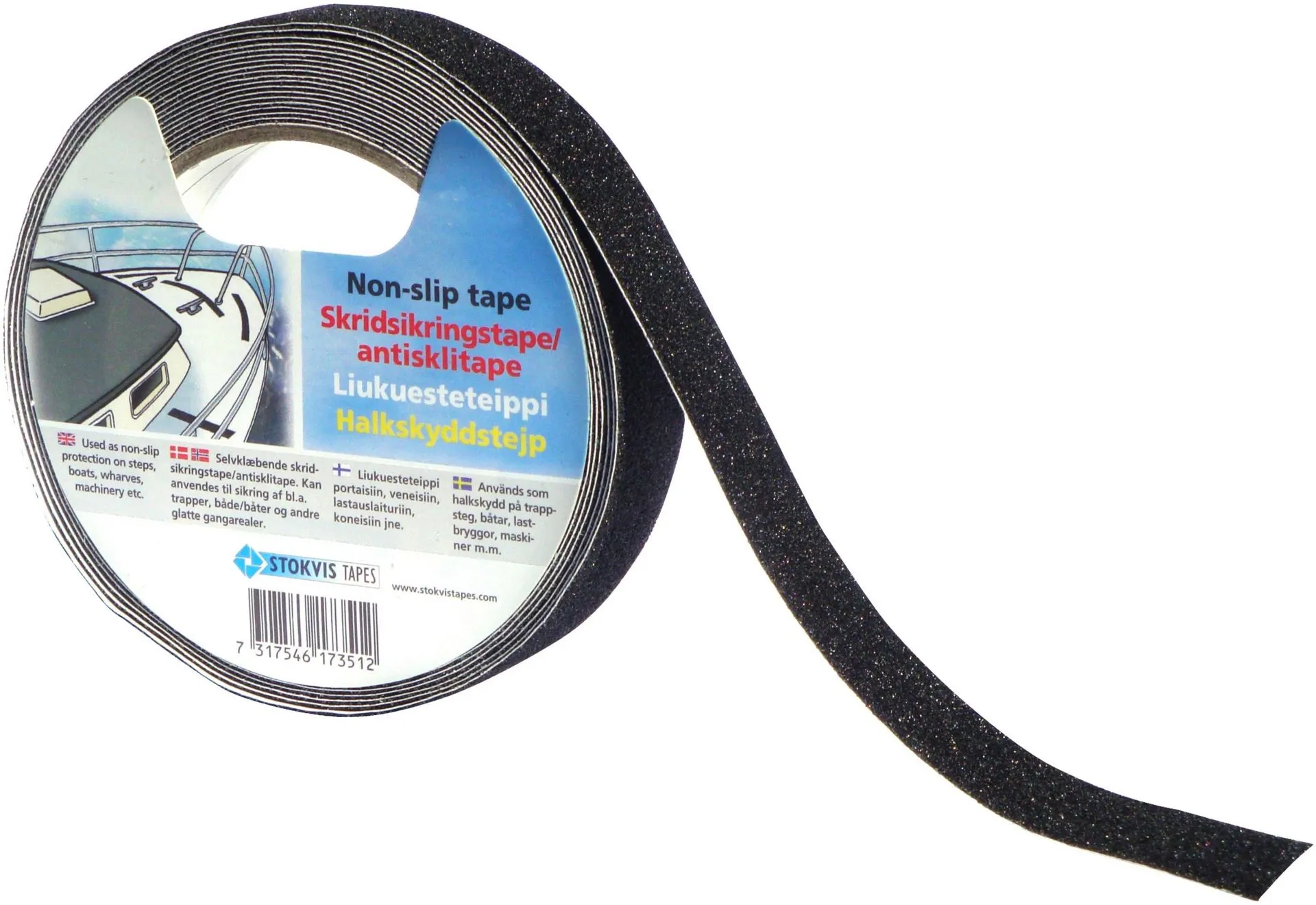 Stokvis Tapes liukuesteteippi 25mm x 5m musta