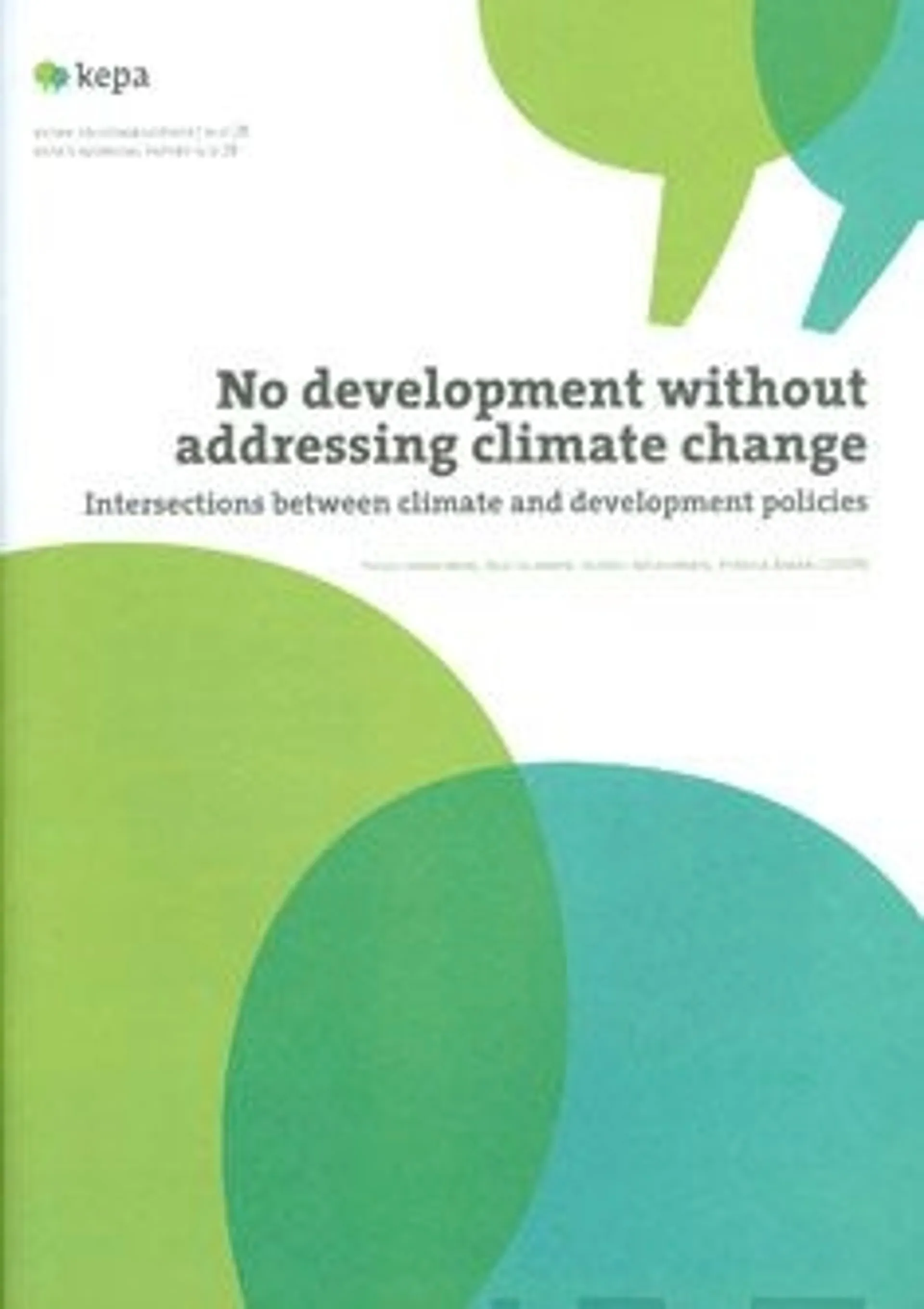 No development without addressing climate change - intersections between climate and development policies