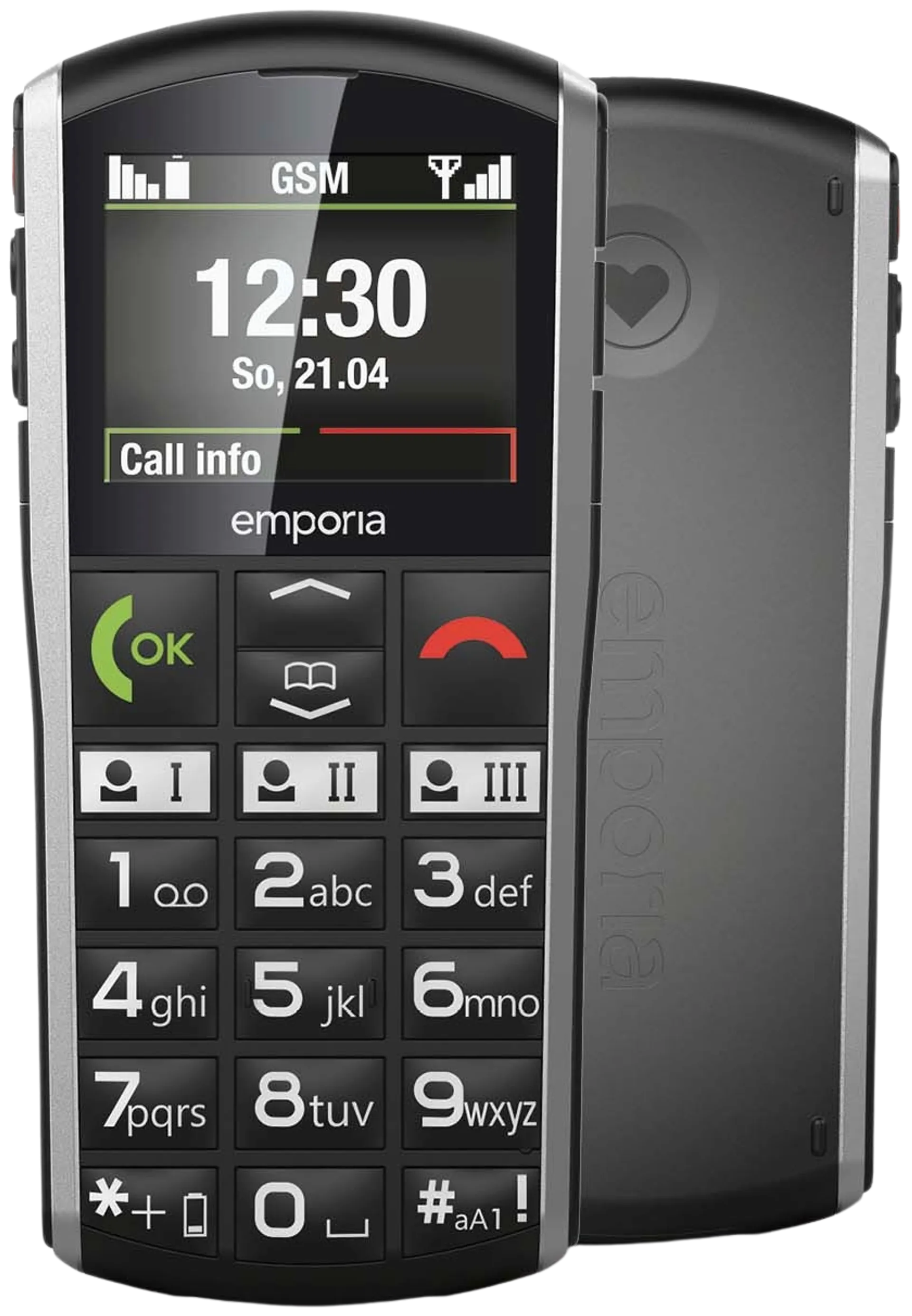 Emporia Simplicity 4G puhelin, musta - 1