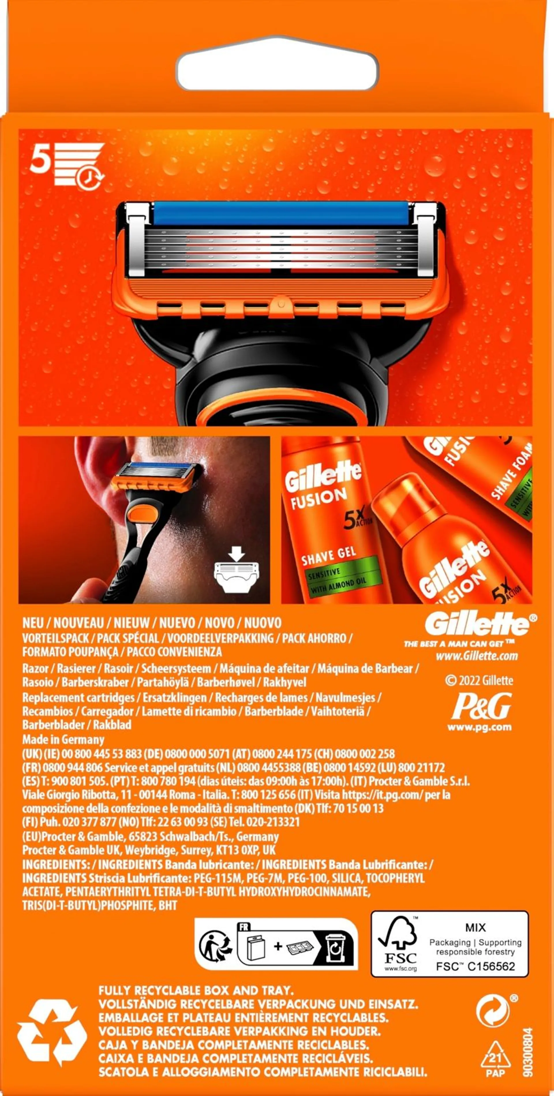 Gillette Fusion5 partahöylä+4 vaihtoterää - 2