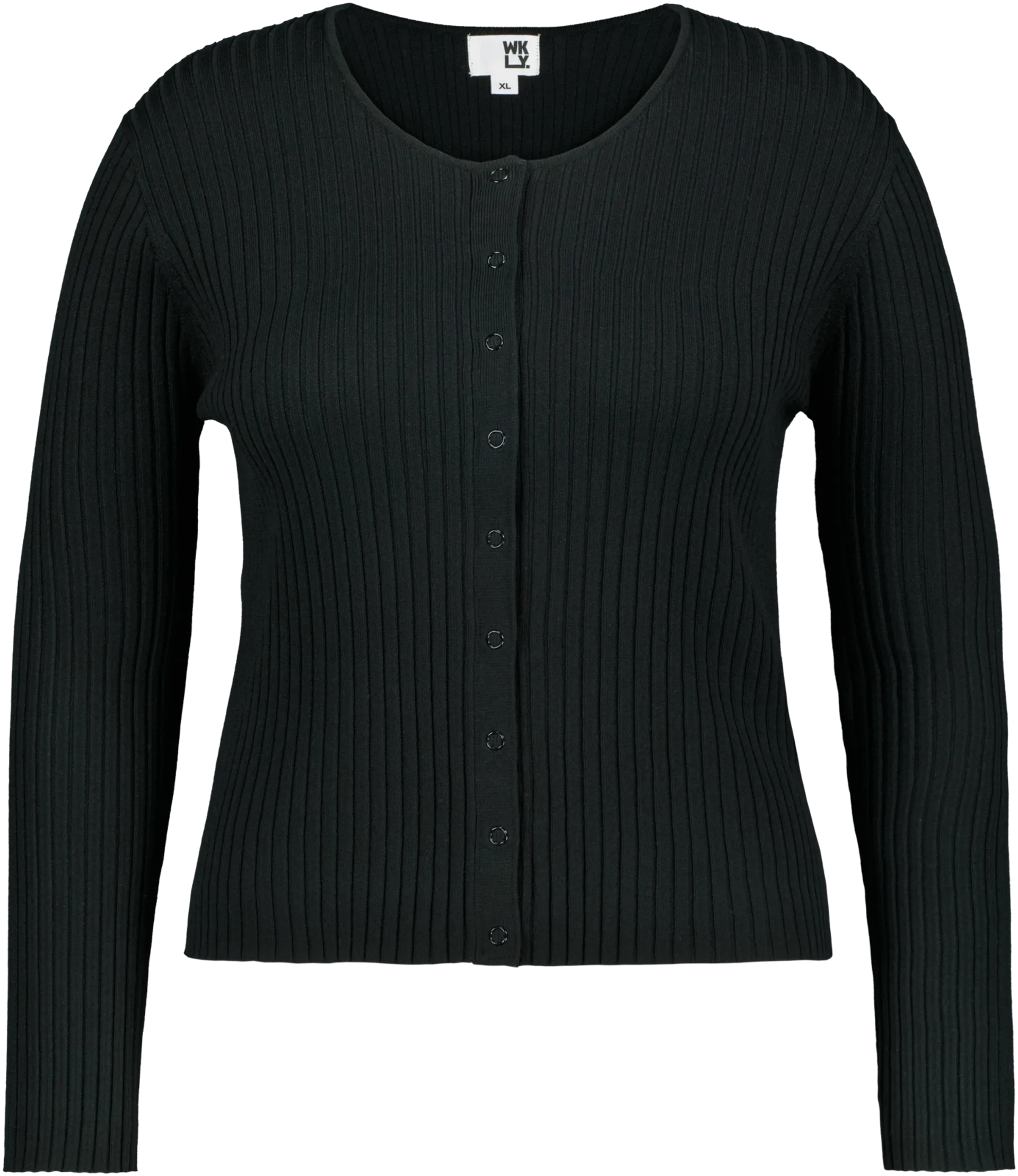 WKLY. naisten ribbineuletakki 213W341511 - BLACK - 1