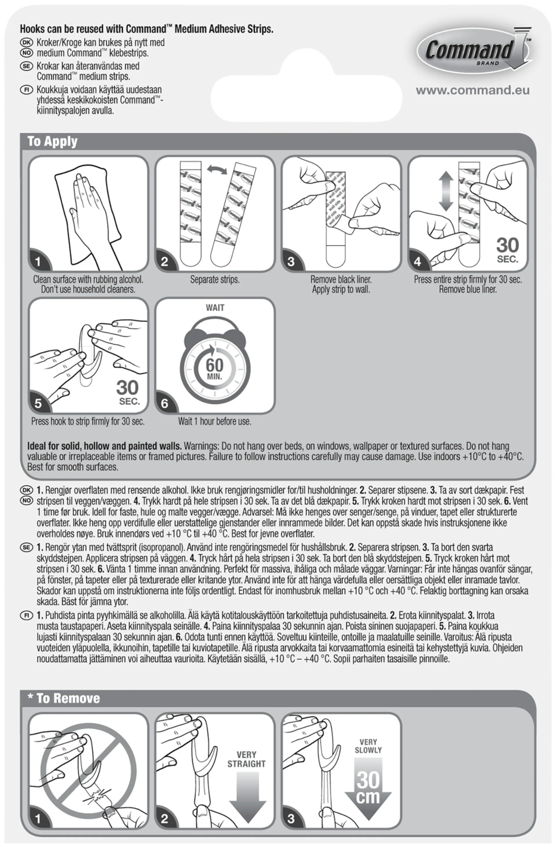 Command™ kirkkaat keskikokoiset koukut ja kiinnityspalat - 6