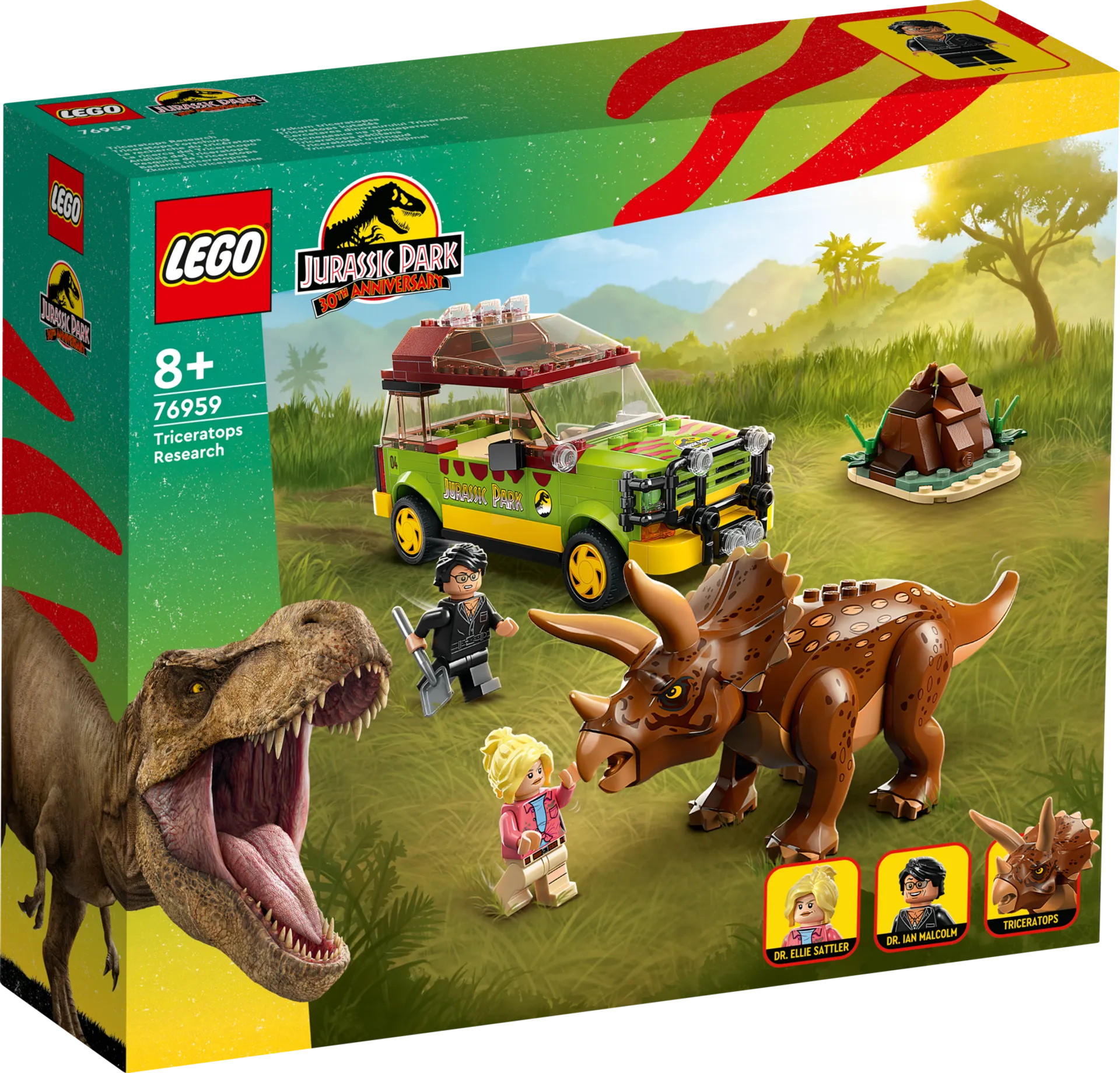 LEGO Jurassic World 76959 Triceratopsia tutkimassa - 1