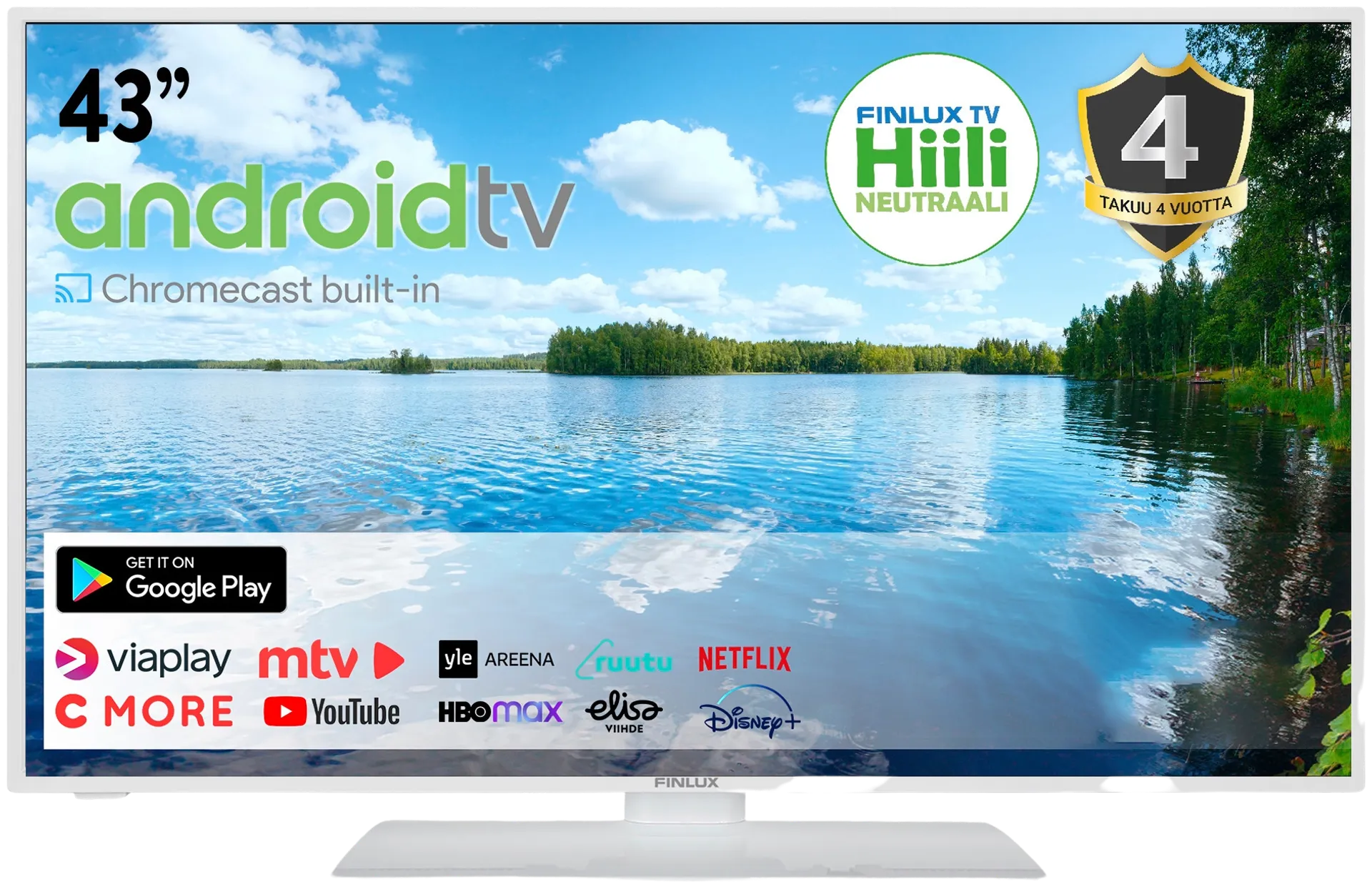 Finlux 43" Full HD Android Smart TV 43G80WCI valkoinen - 2