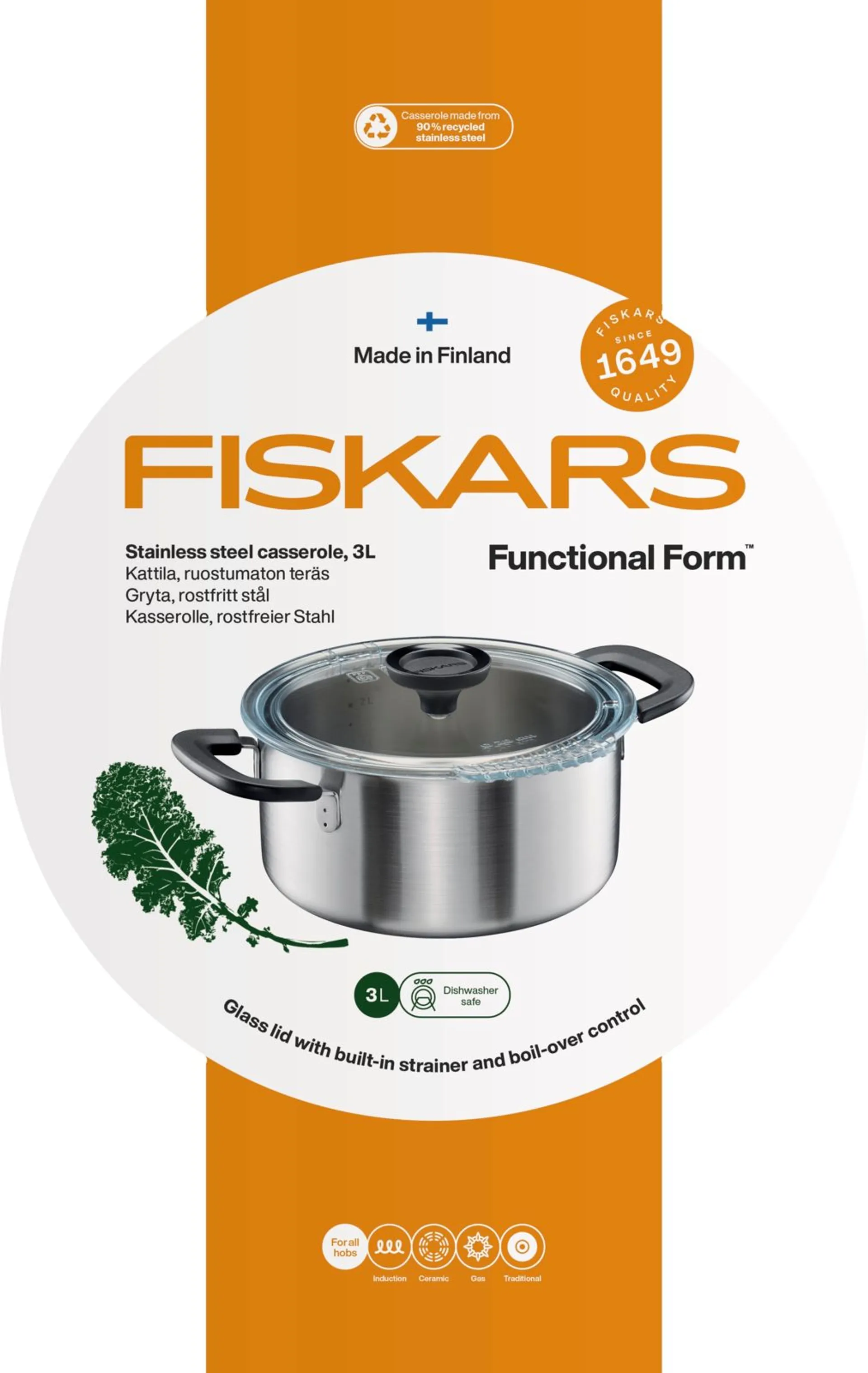 Fiskars Functional Form kattila 3,0 L - 9