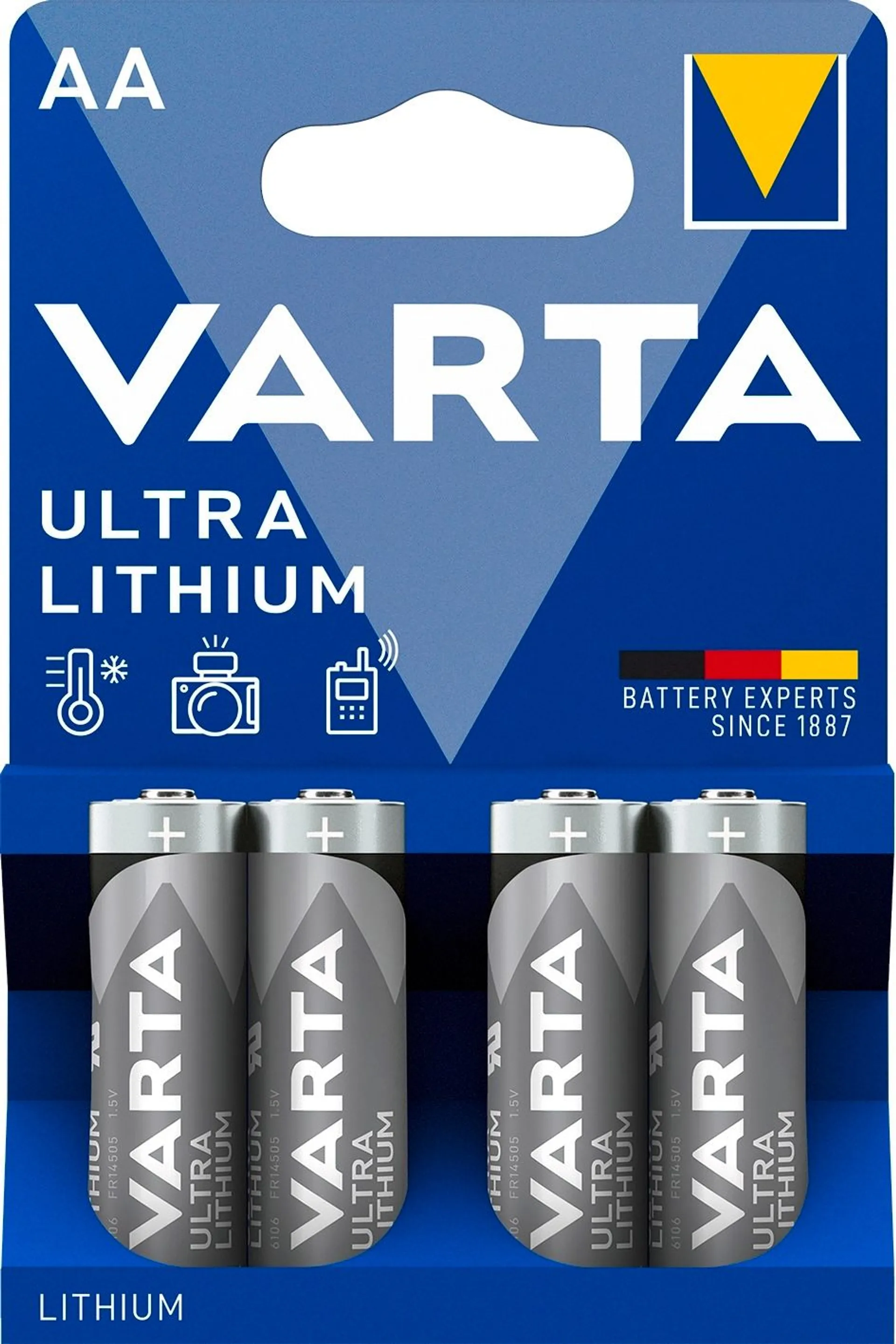 Varta Ultra Lithium 4xAA litiumparisto - 1
