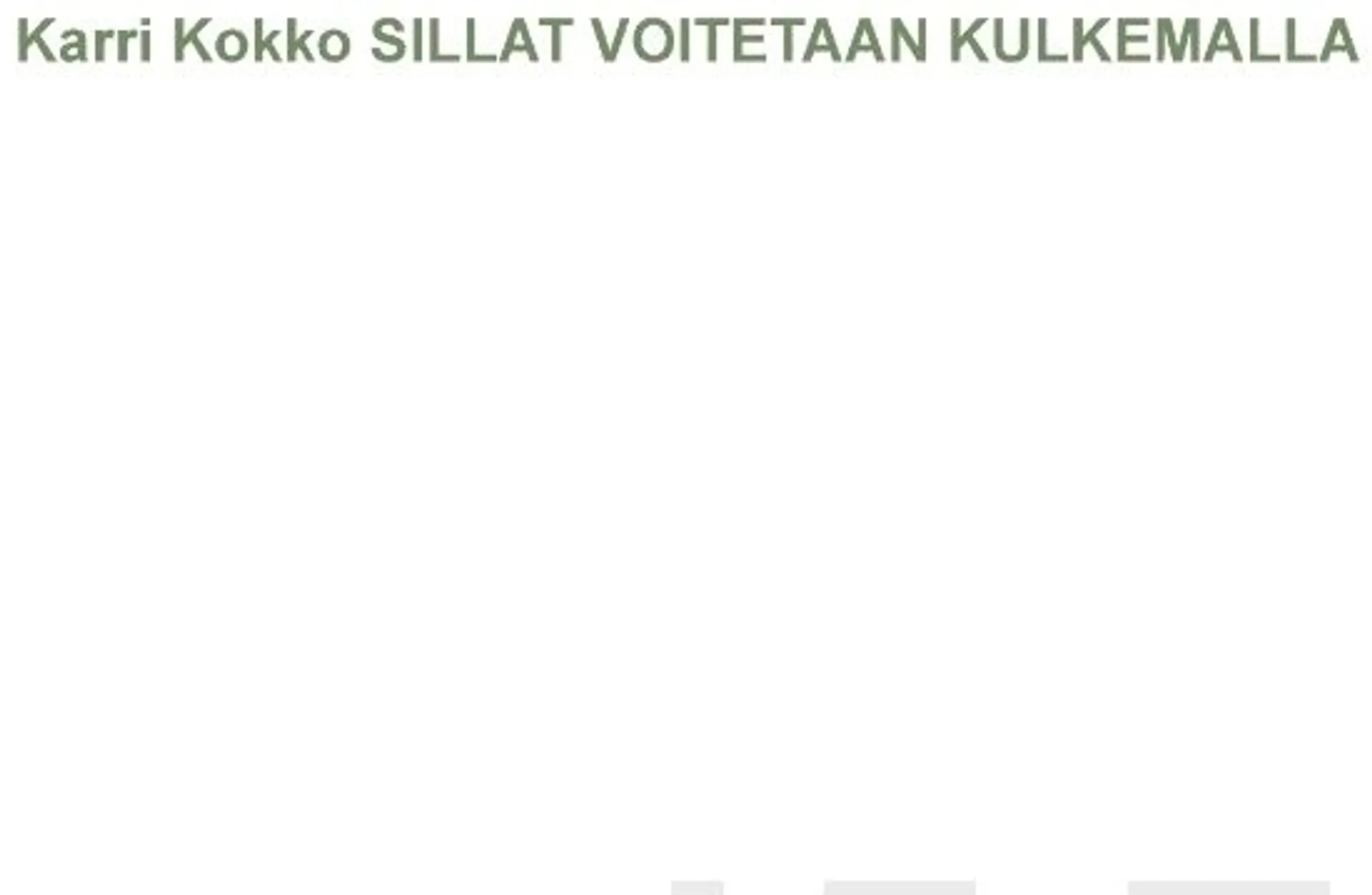 Kokko, Sillat voitetaan kulkemalla - Anagrammi