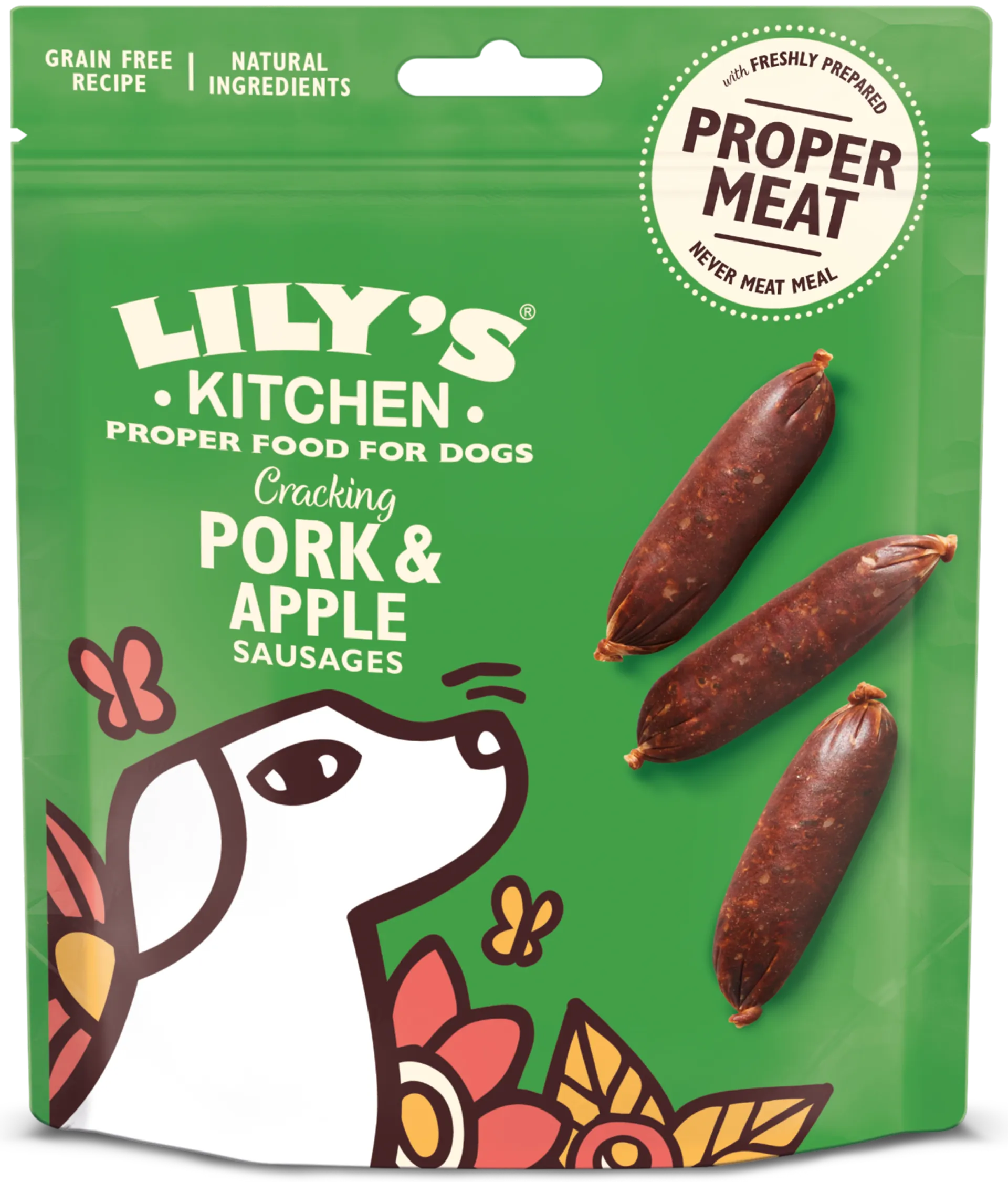 Lily's Kitchen 70g Cracking Pork and Apple Sausages koiranherkku