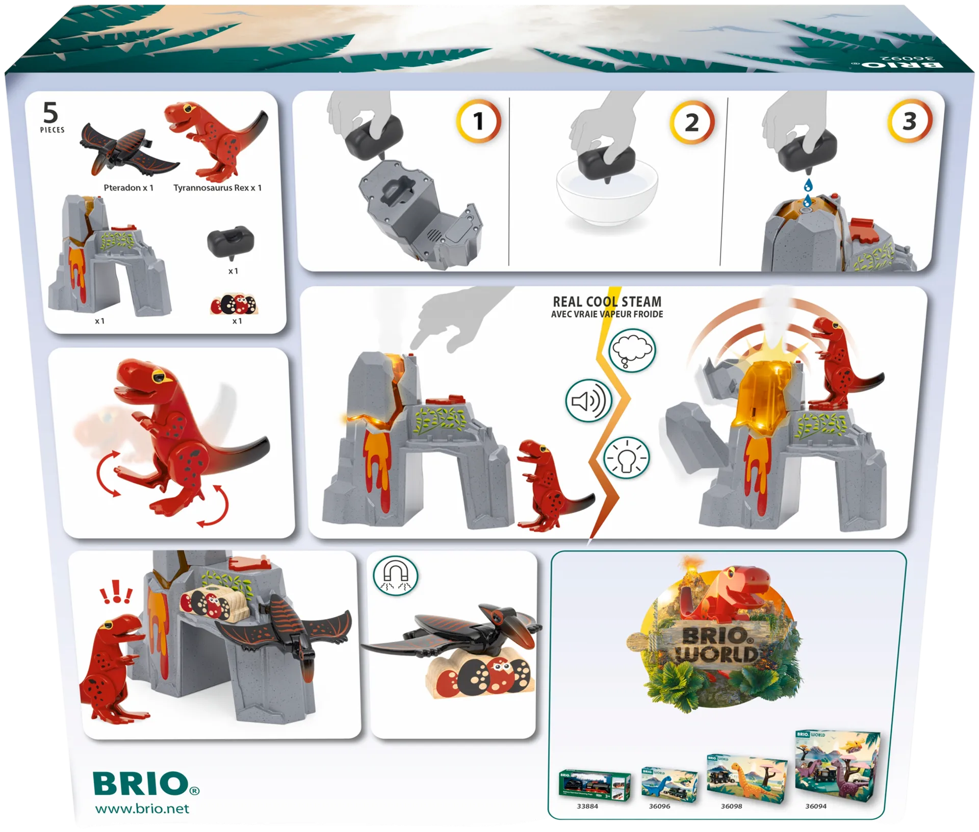 BRIO Dinosaurus ja purkautuva tulivuori - 4