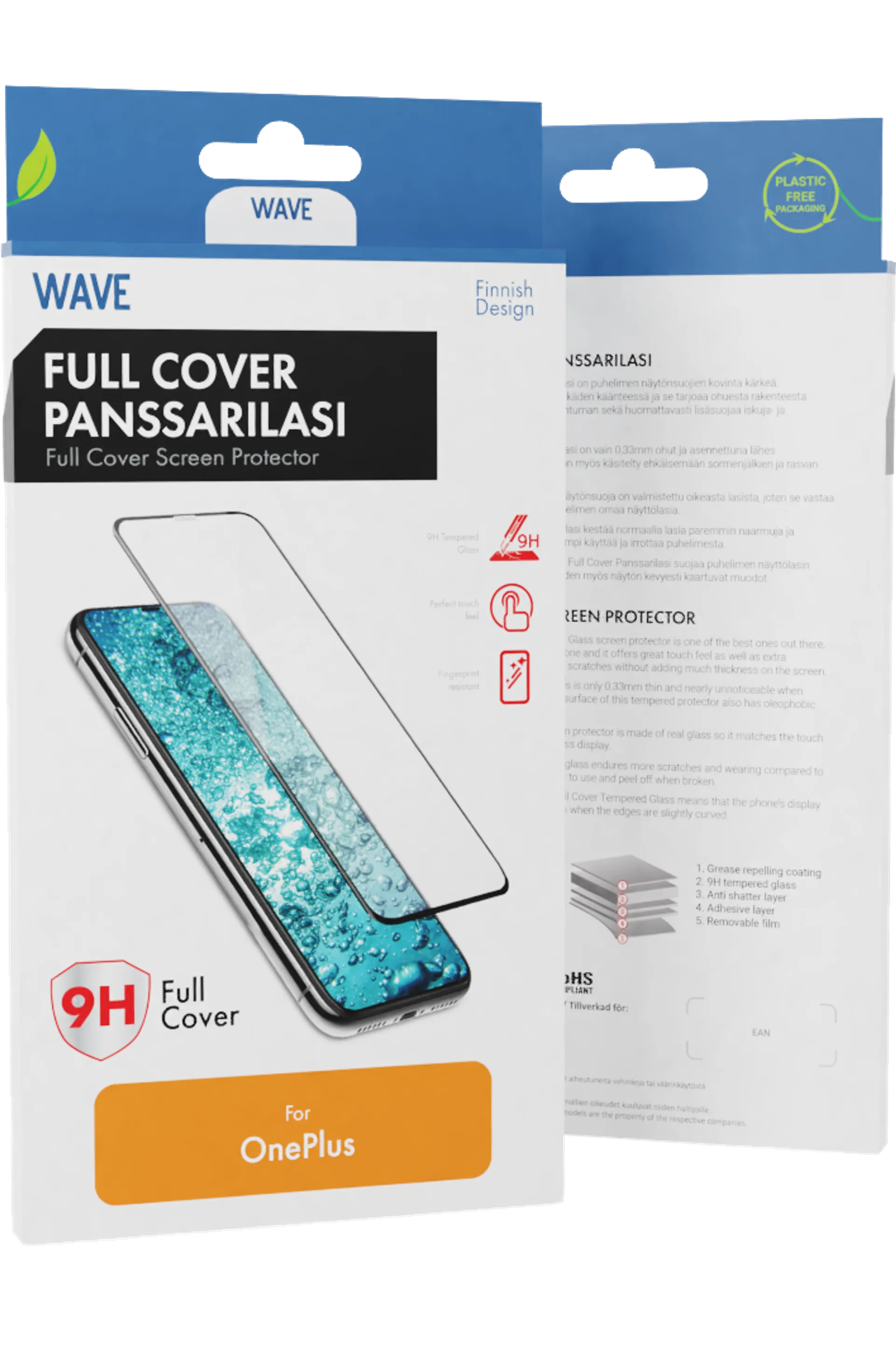 Wave Full Cover Panssarilasi, OnePlus Nord CE 5G, Musta Kehys