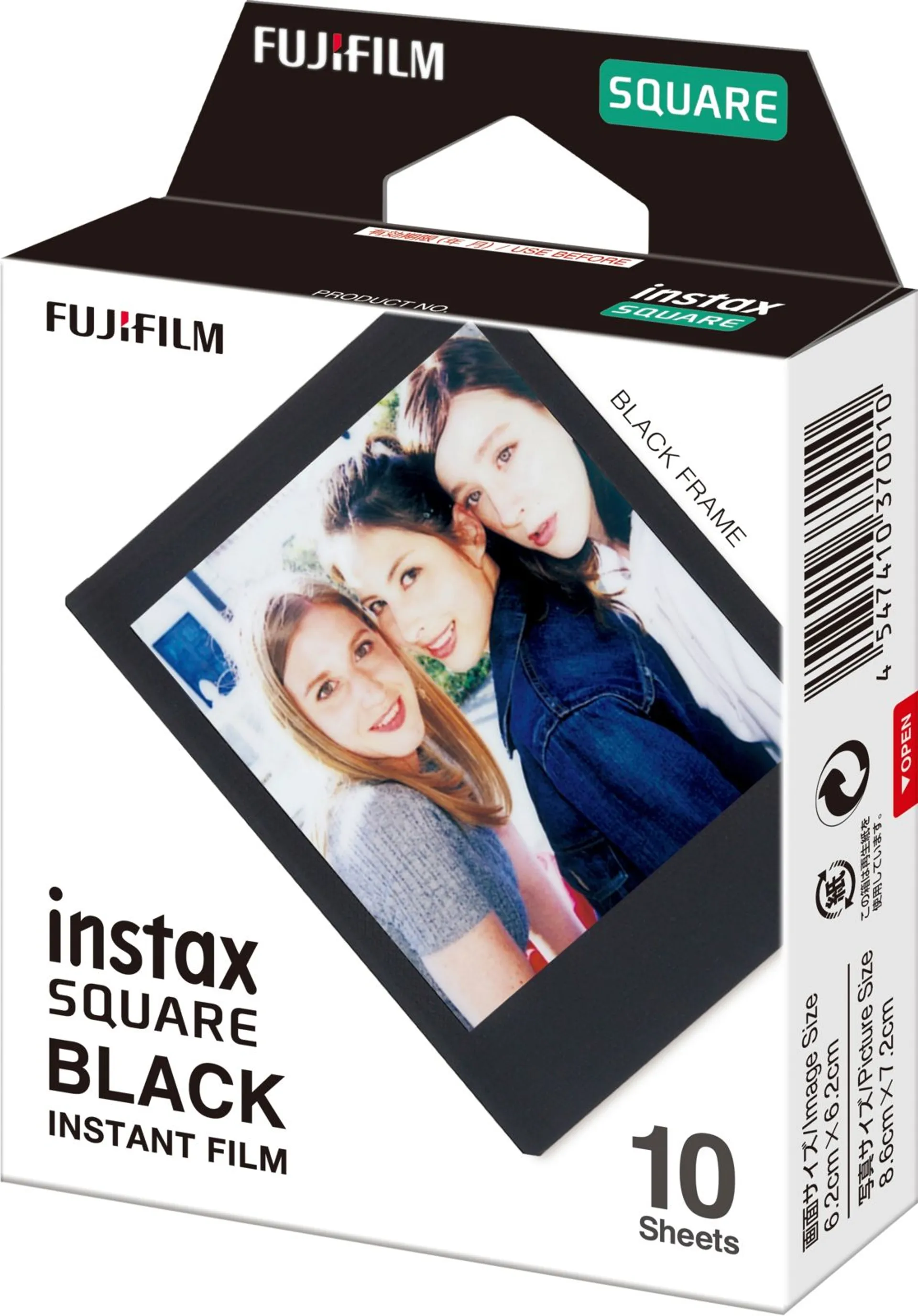 Fujifilm pikakameran filmi Instax Square film 10 kuvaa musta kehys