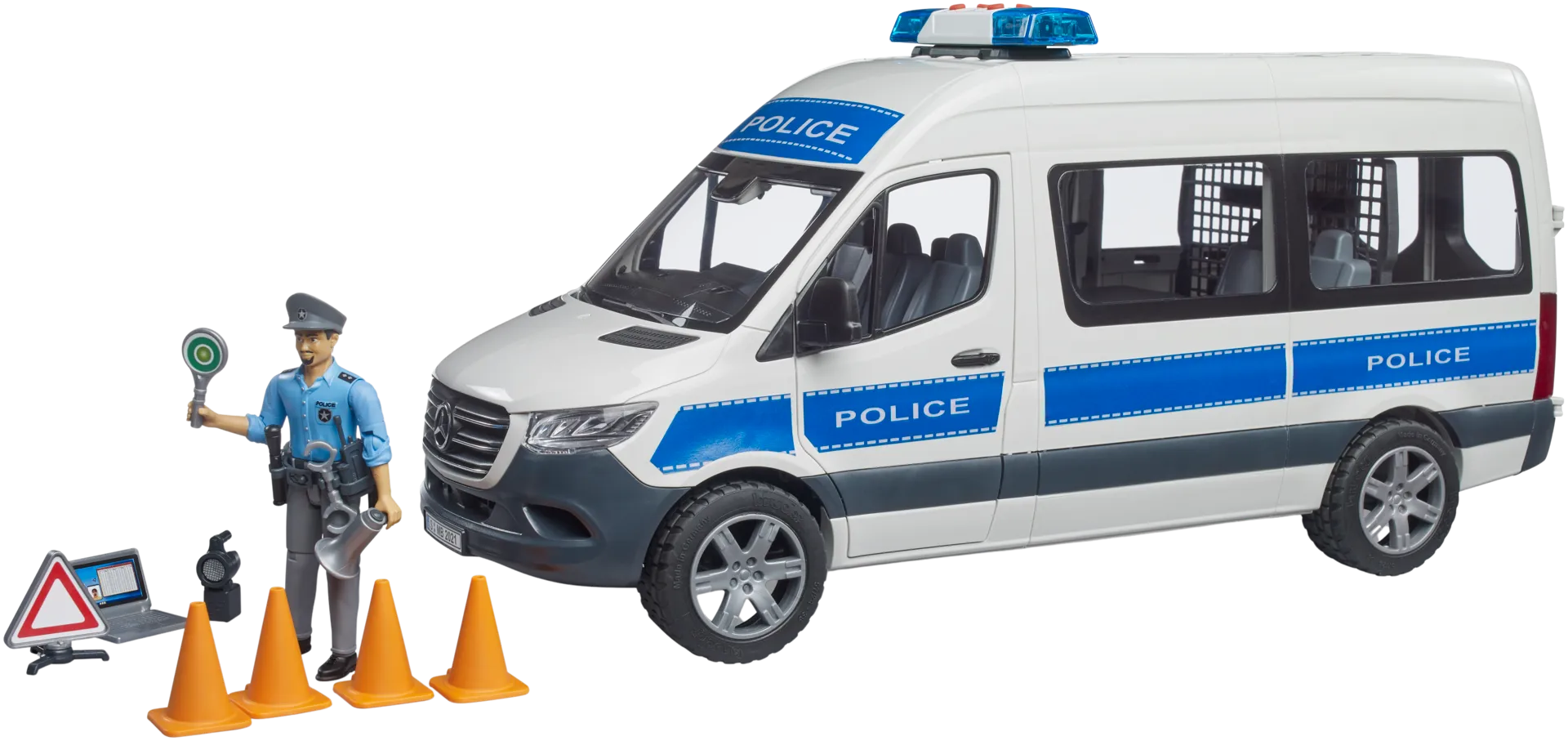 Bruder Mercedes-Benz Sprinter Poliisiauto ja poliisifiguuri