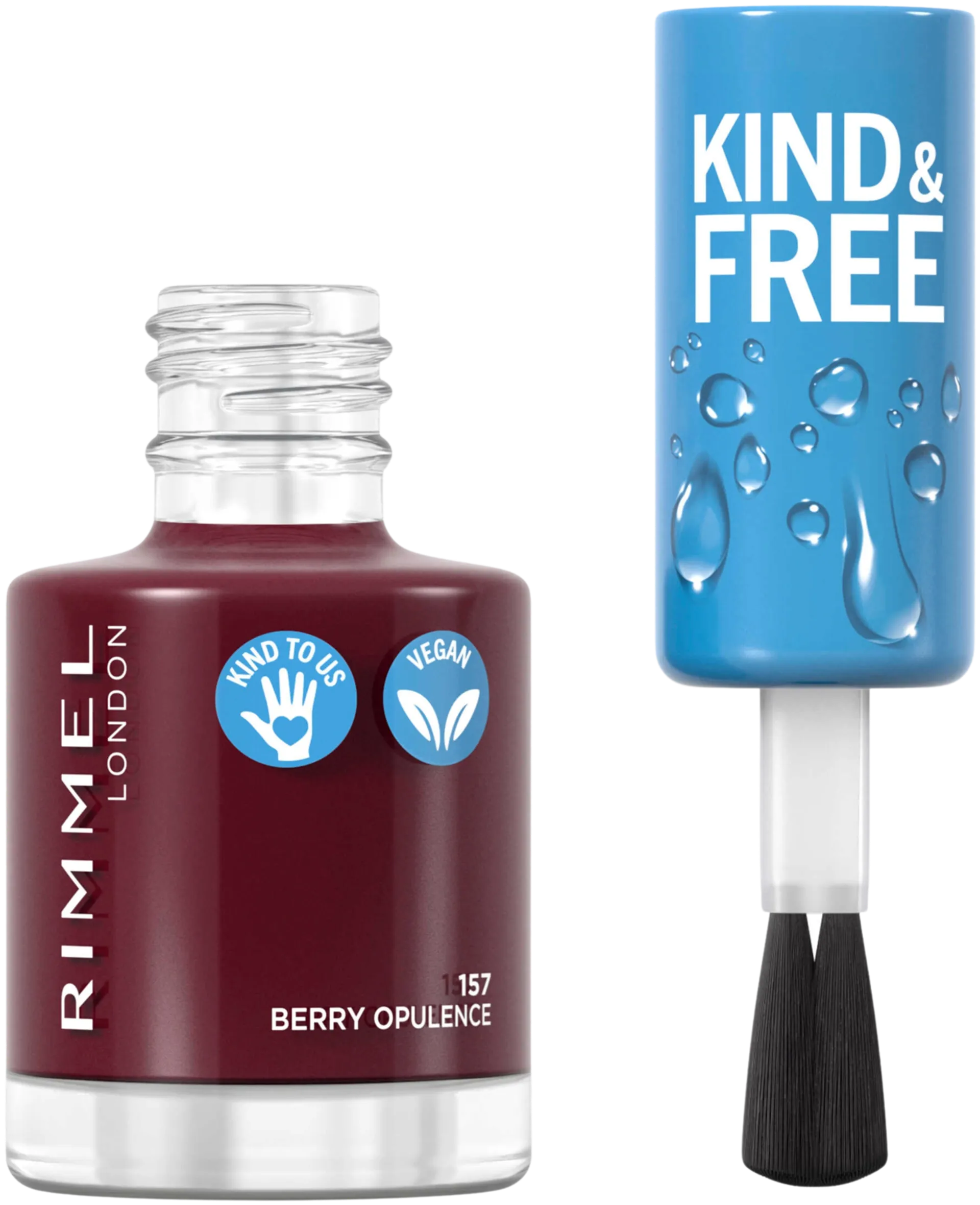 Rimmel Kind & Free Clean Nail Polish 8ml, 157 Berry Opulence kynsilakka - 2