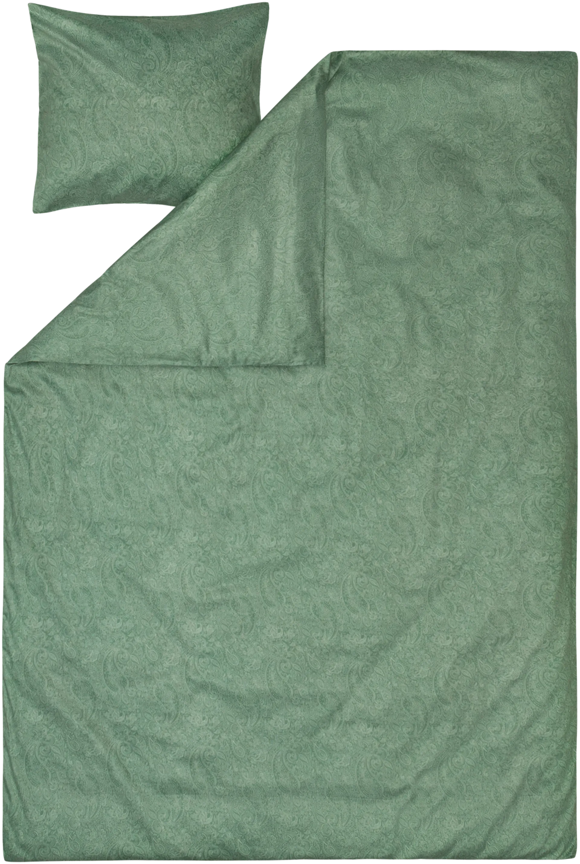 House satiinipussilakanasetti Paisley 150x210 cm, vihreä - 1