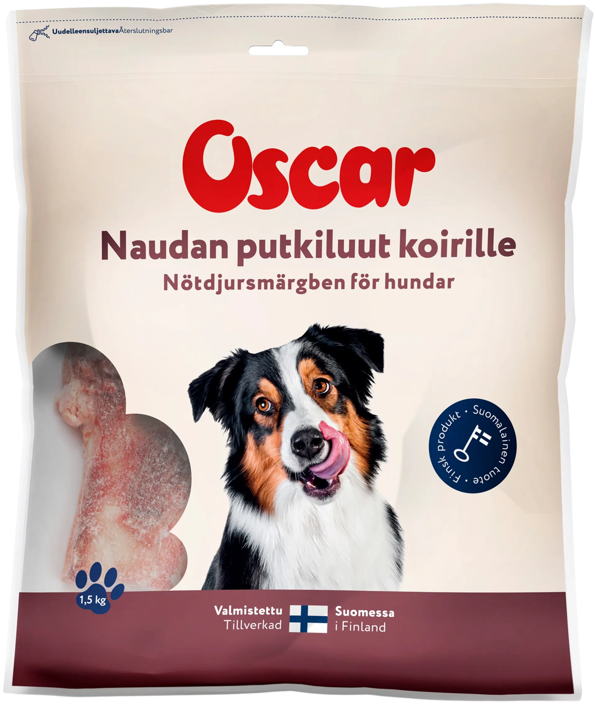 Oscar Naudan putkiluut koirille rehuaine 1kg