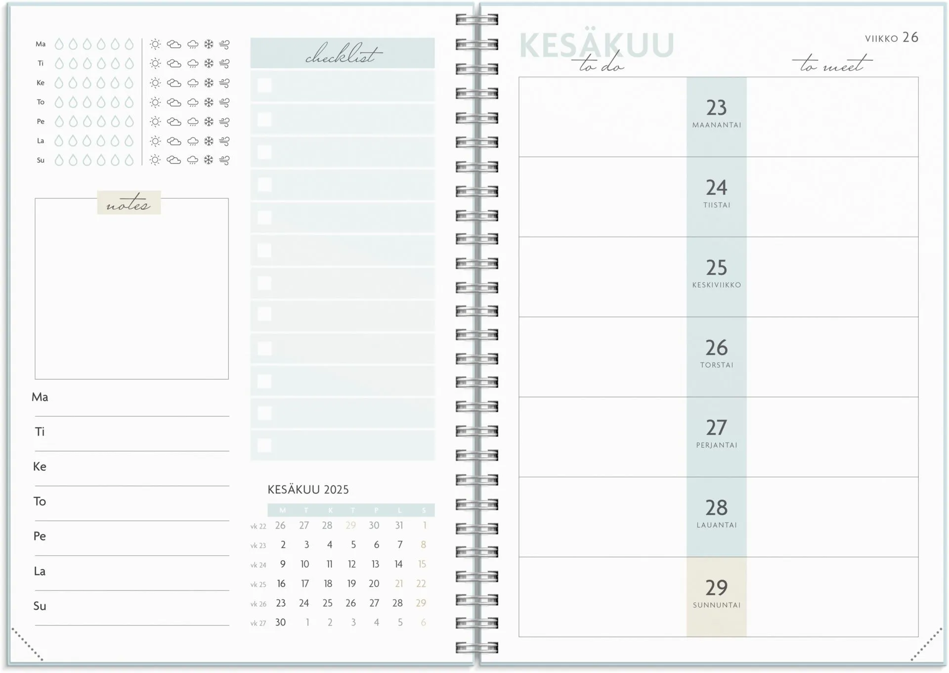 Burde koulukalenteri 24/25 Life Planner To Do - 2