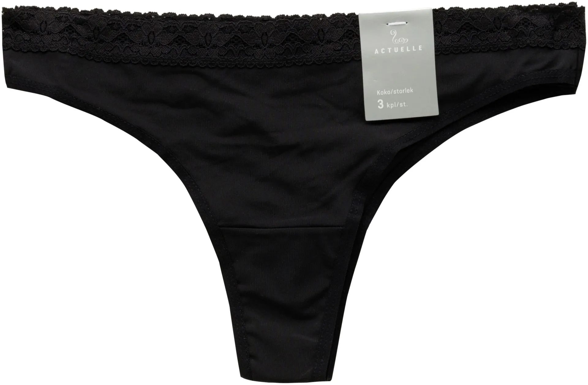 Actuelle naisten string-alushousut 3-pack 210ASS2014 - BLACK