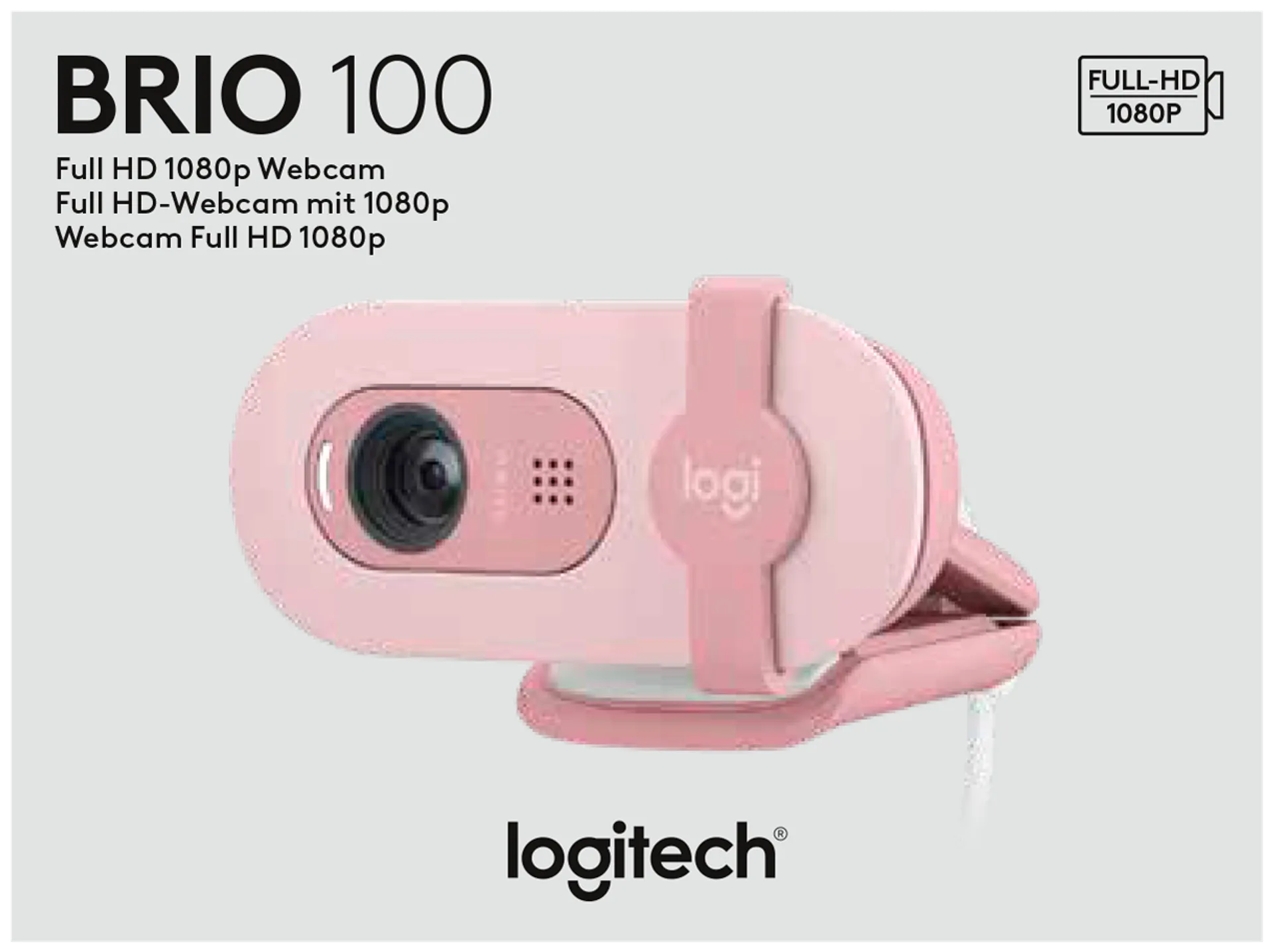 Logitech Webbikamera Brio 100 - ruusu - 2