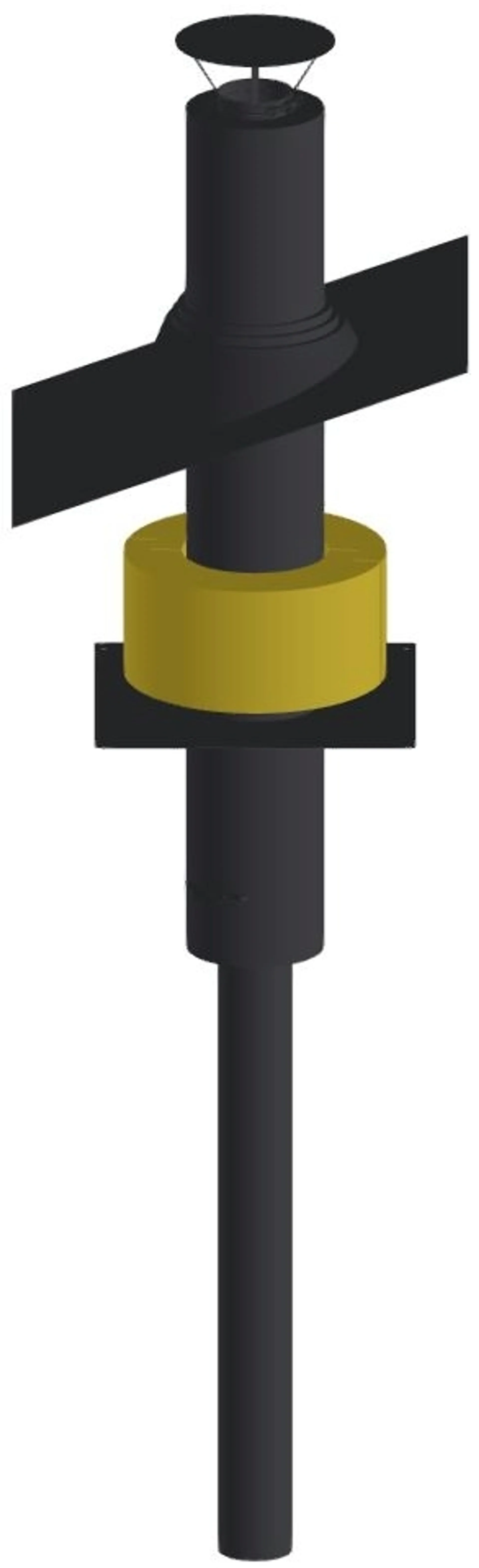 Schiedel saunapiippupaketti Ø115mm 2,4m musta savupellillä