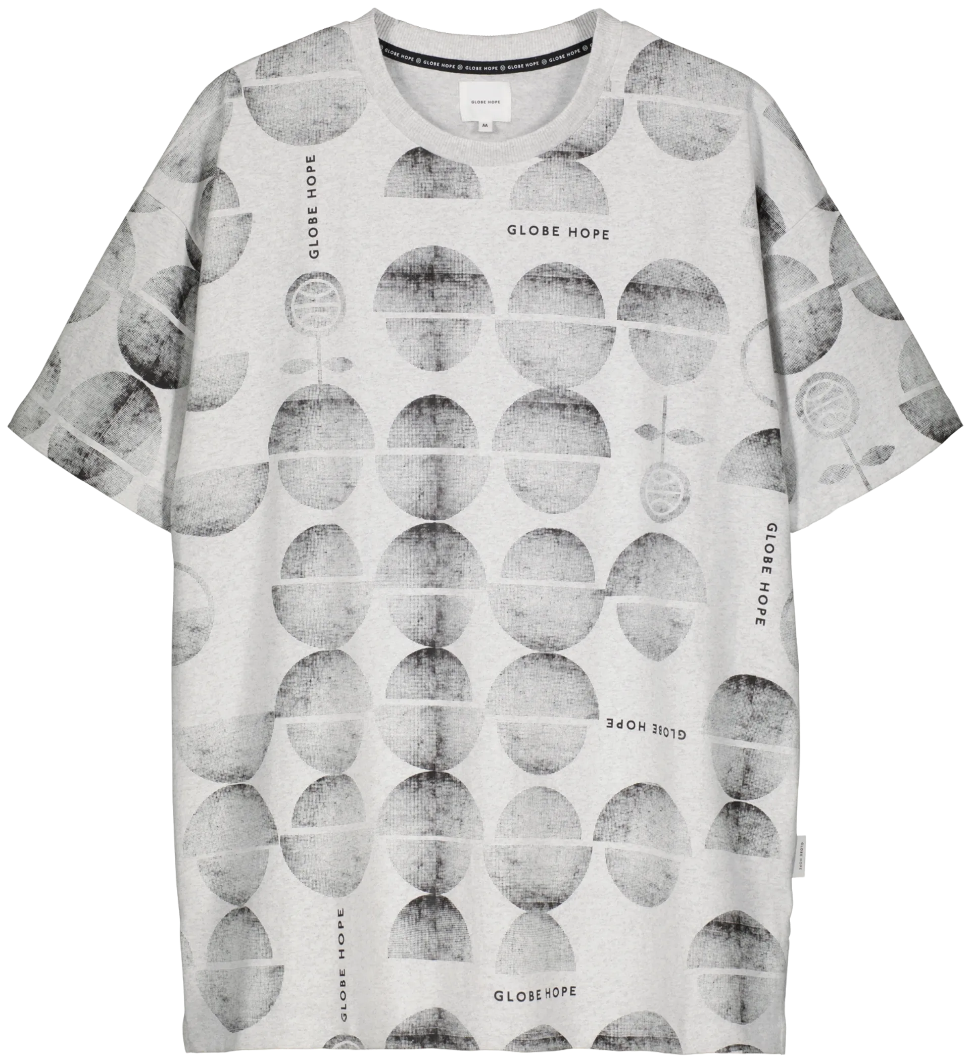 Globe Hope miesten kuviollinen t-paita Zirkoni GH67105 - White melange - 1