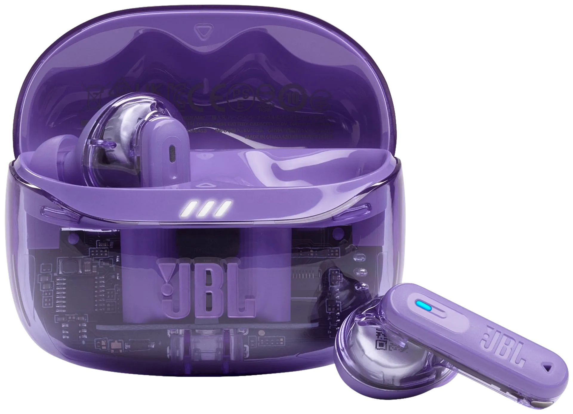 JBL Bluetooth vastamelunappikuulokkeet Tune Beam 2 läpinäkyvä violetti - 1