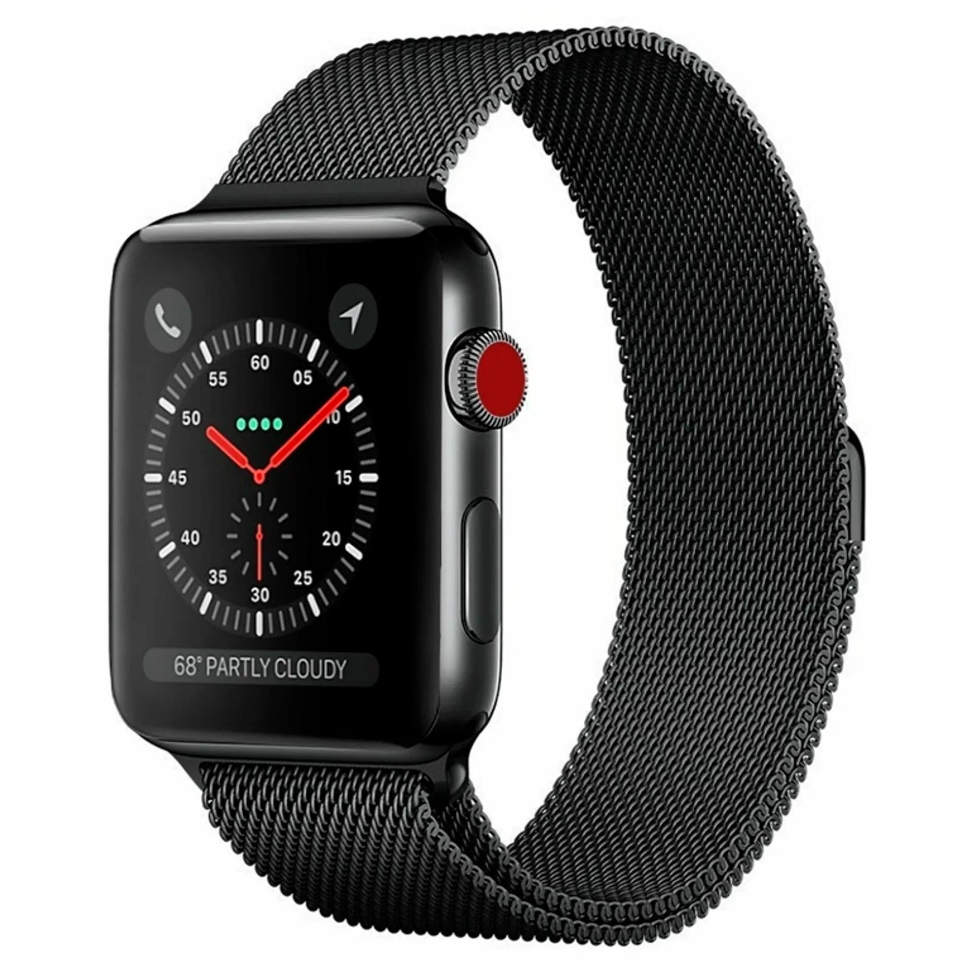 Wave Teräspunottu ranneke, Apple Watch 42mm / Apple Watch 44mm / Apple Watch 45mm, Musta - 3