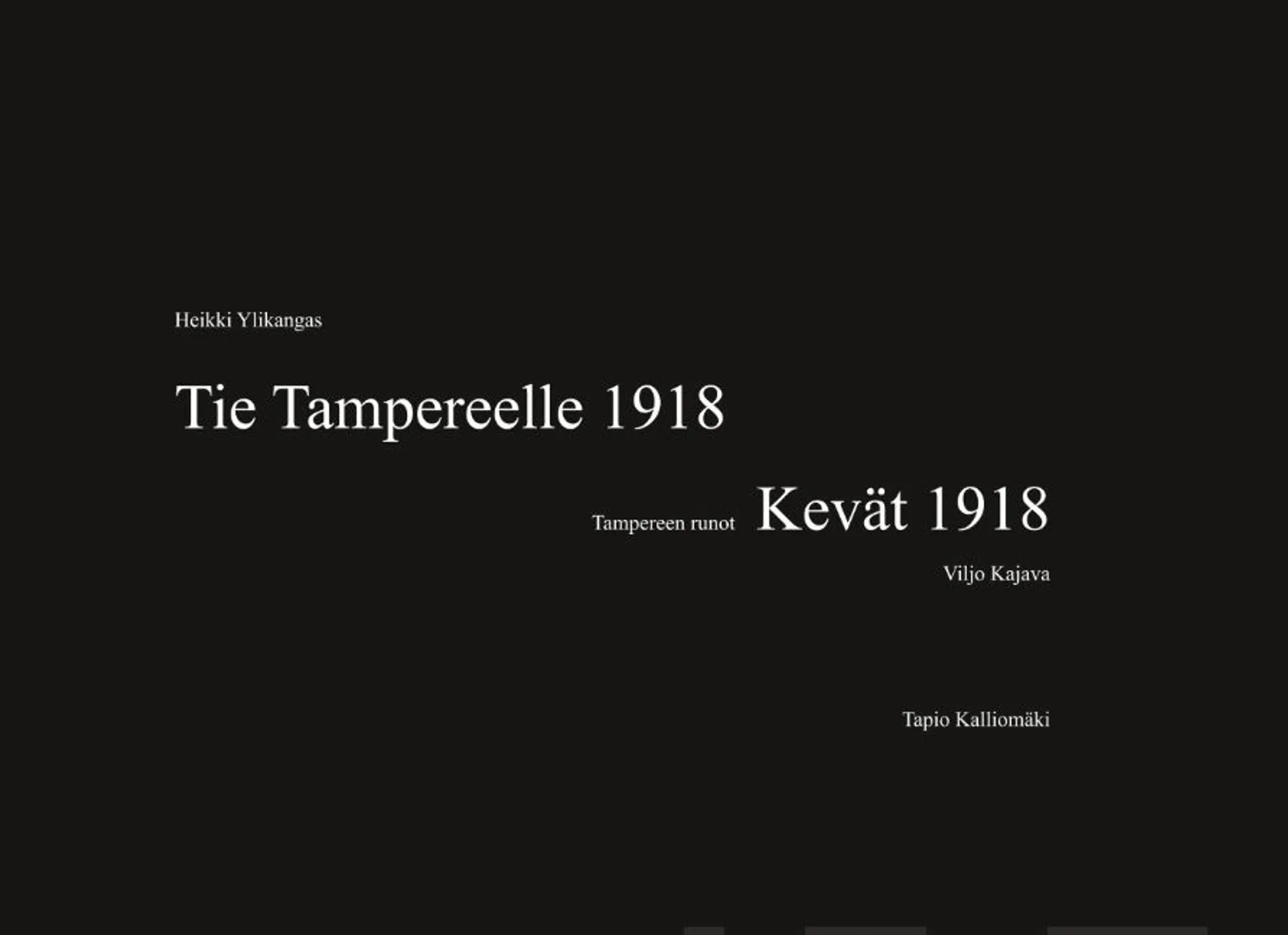 Kalliomäki, Tie Tampereelle 1918  Tampereen runot Kevät 1918