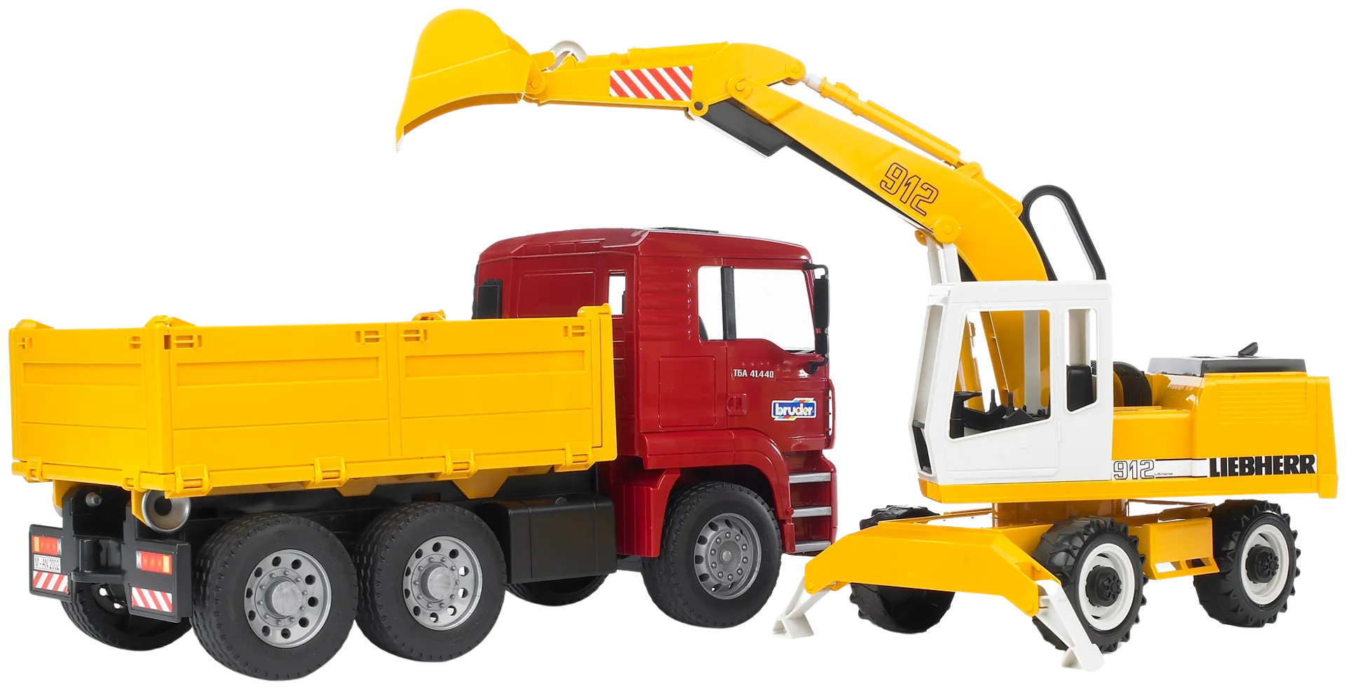 Bruder MAN TGA kuorma-auto ja Liebherr kaivinkone - 1