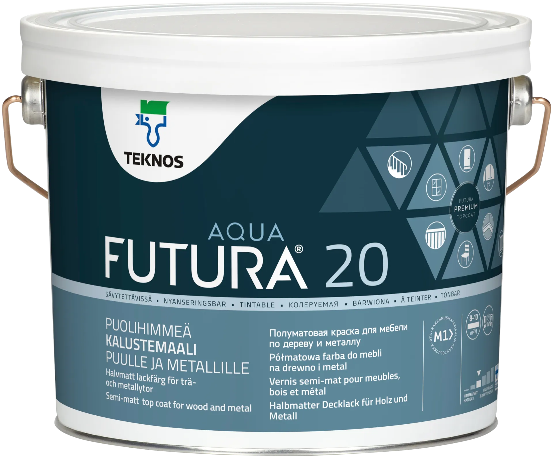 Teknos Futura Aqua 20 Kalustemaali 2,7L listavalkoinen puolihimmeä