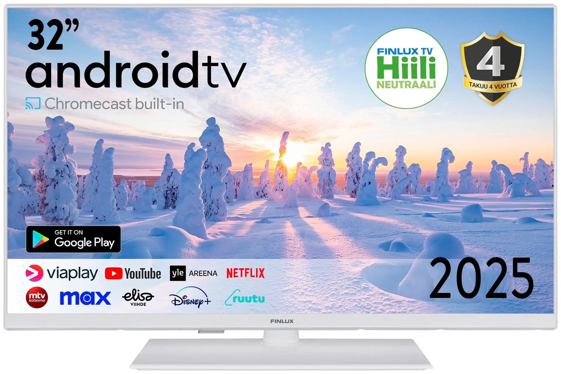 Finlux 32" FullHD Android Smart LED TV 32G8.2WCI valkoinen - 1